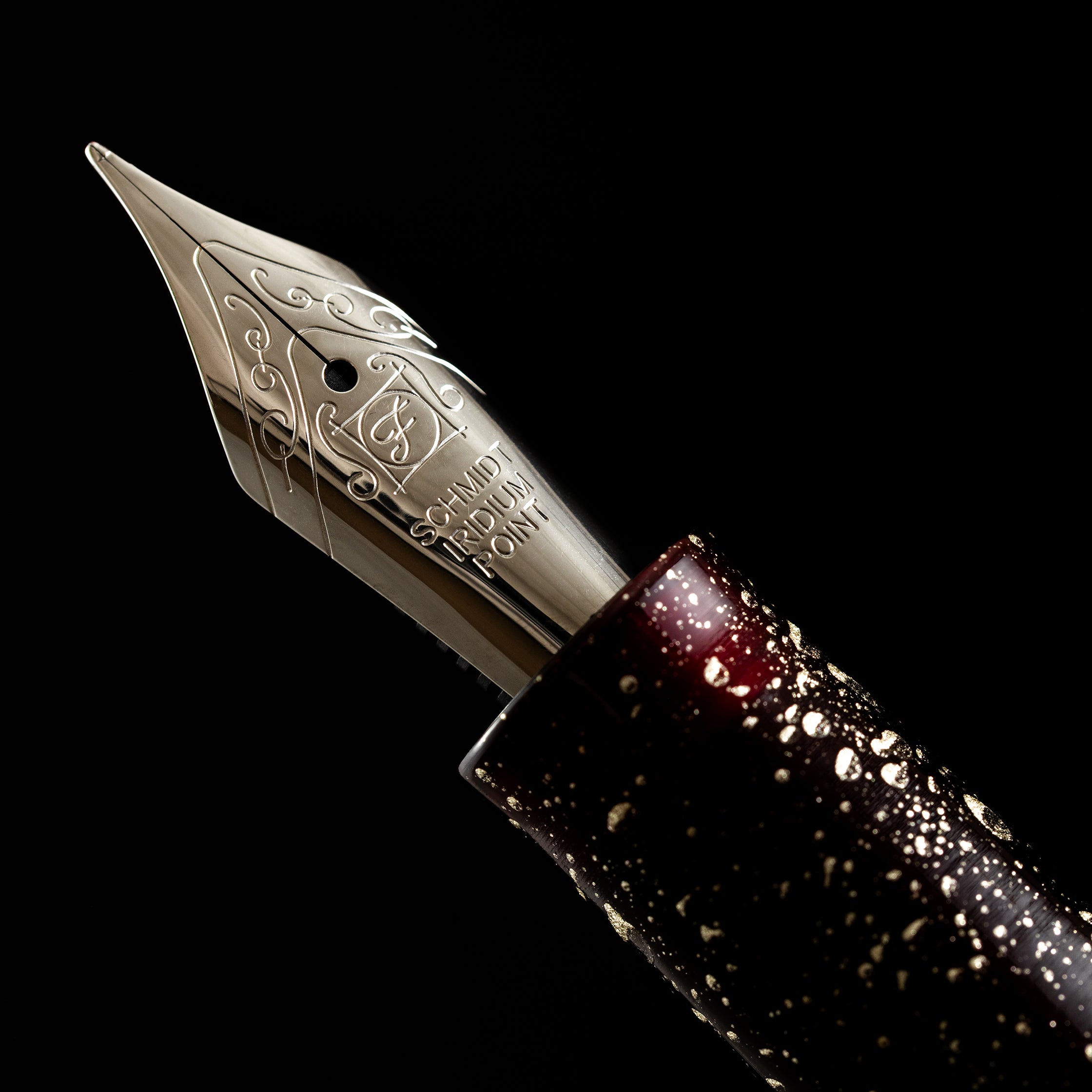 Zek Handpainted Tezhip Art Black with Silver Flower Fountain Pen-Pen Boutique Ltd