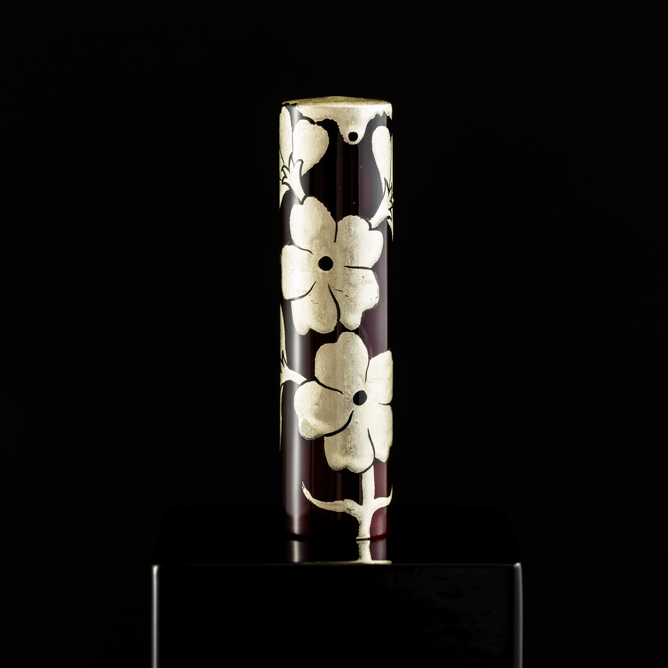 Zek Handpainted Tezhip Art Black with Silver Flower Fountain Pen-Pen Boutique Ltd