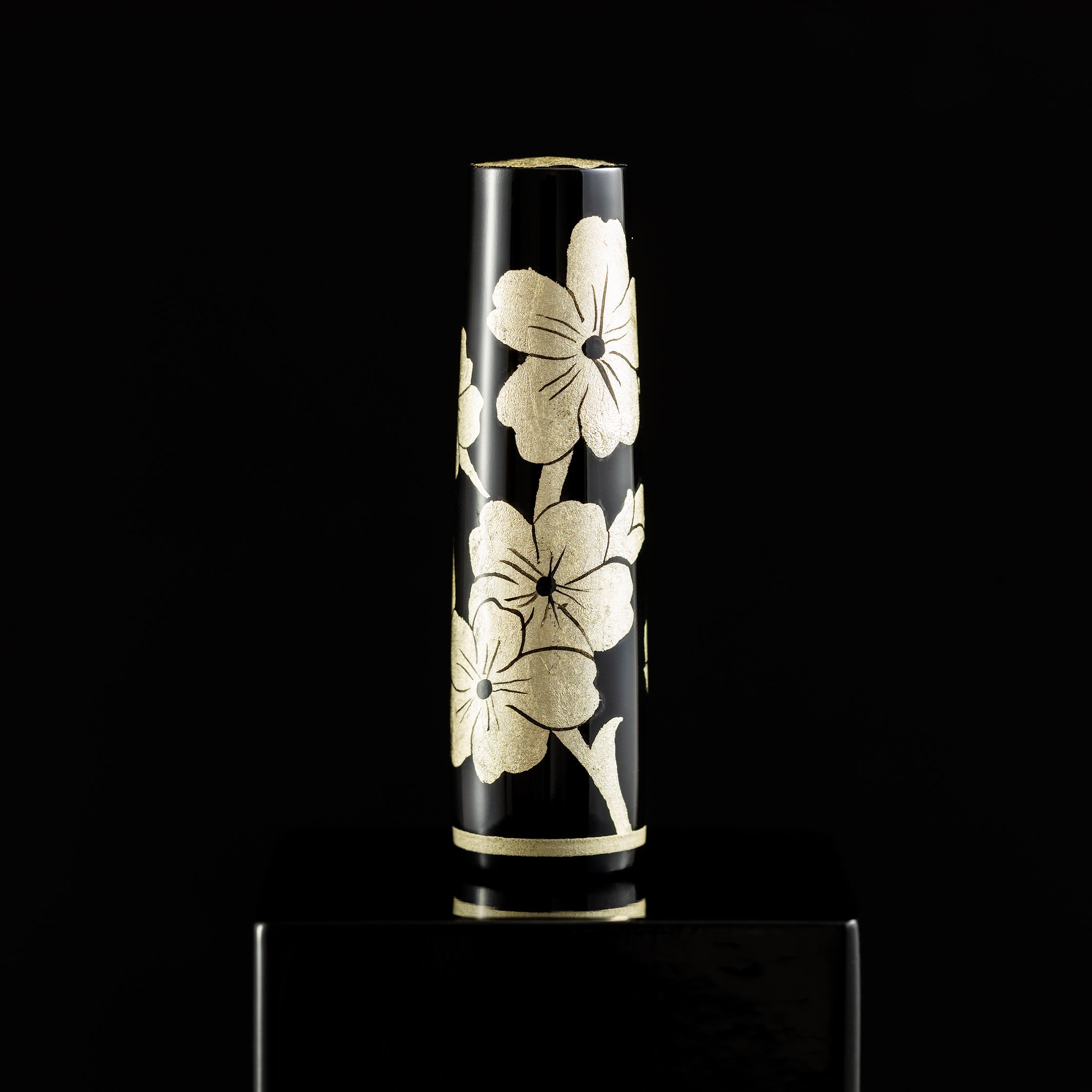 Zek Handpainted Tezhip Art Black with Silver Flower Fountain Pen-Pen Boutique Ltd