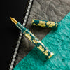 Zek Handpainted Tezhip Art Green with Gold Flower Fountain Pen-Pen Boutique Ltd