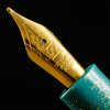 Zek Handpainted Tezhip Art Green with Gold Flower Fountain Pen-Pen Boutique Ltd