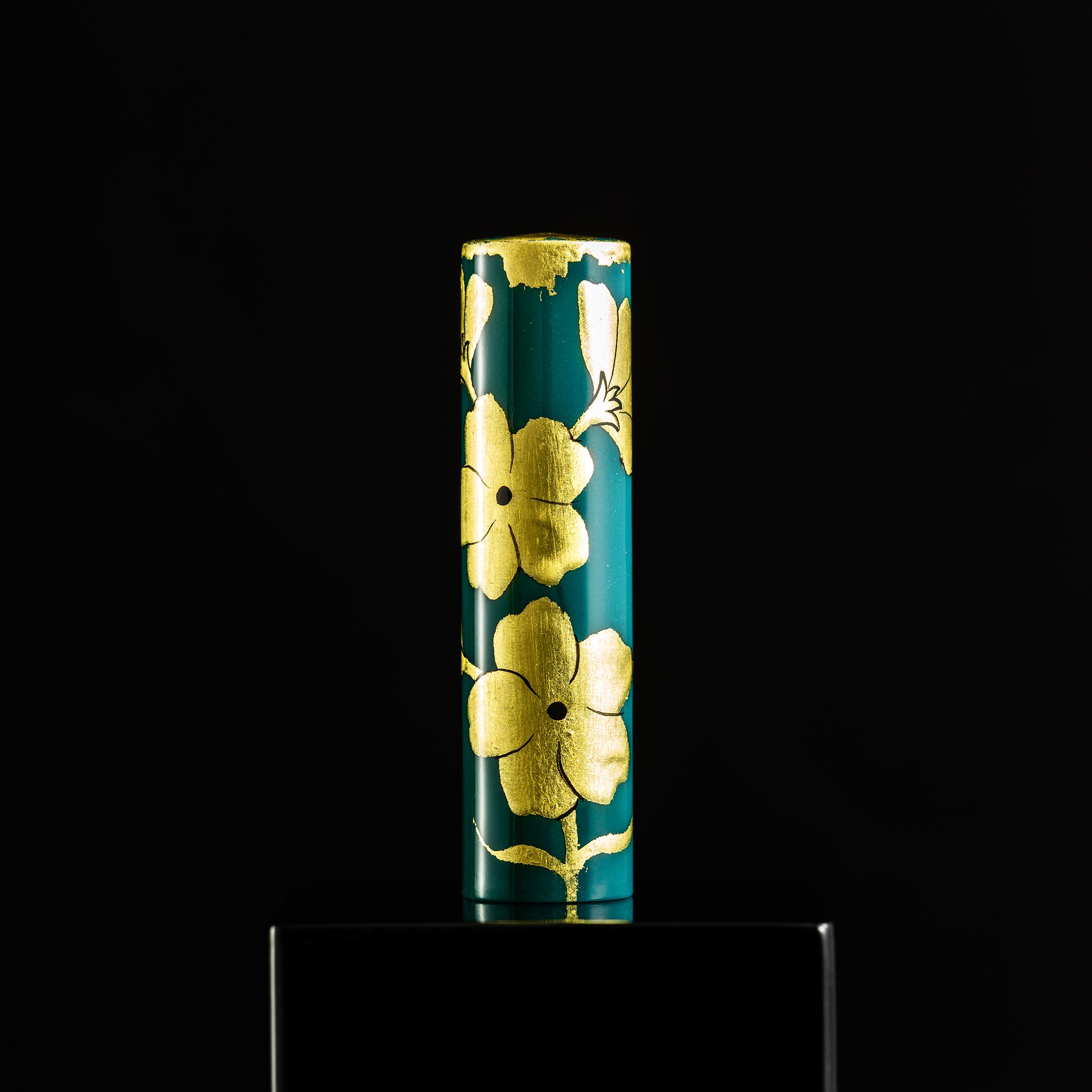 Zek Handpainted Tezhip Art Green with Gold Flower Fountain Pen-Pen Boutique Ltd