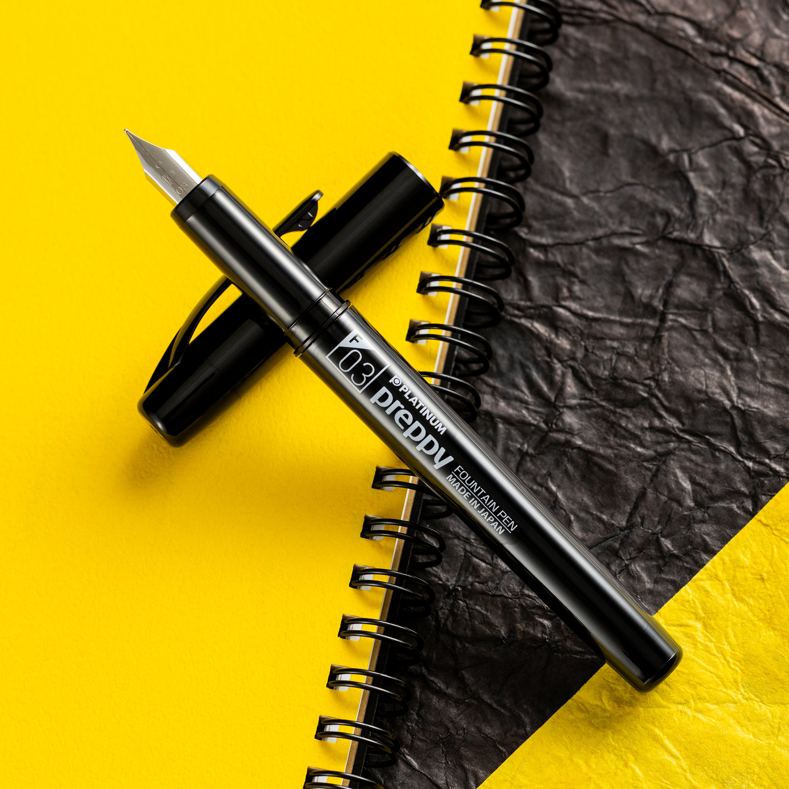 Platinum Preppy Fountain Pen - White Logo (Black Edition)-Pen Boutique Ltd