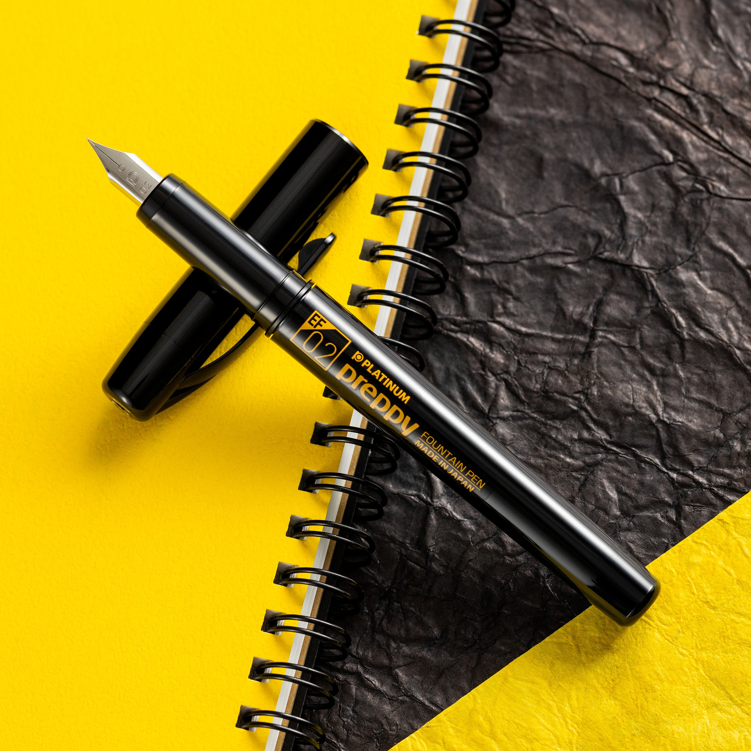 Platinum Preppy Fountain Pen - Orange Logo (Black Edition)-Pen Boutique Ltd