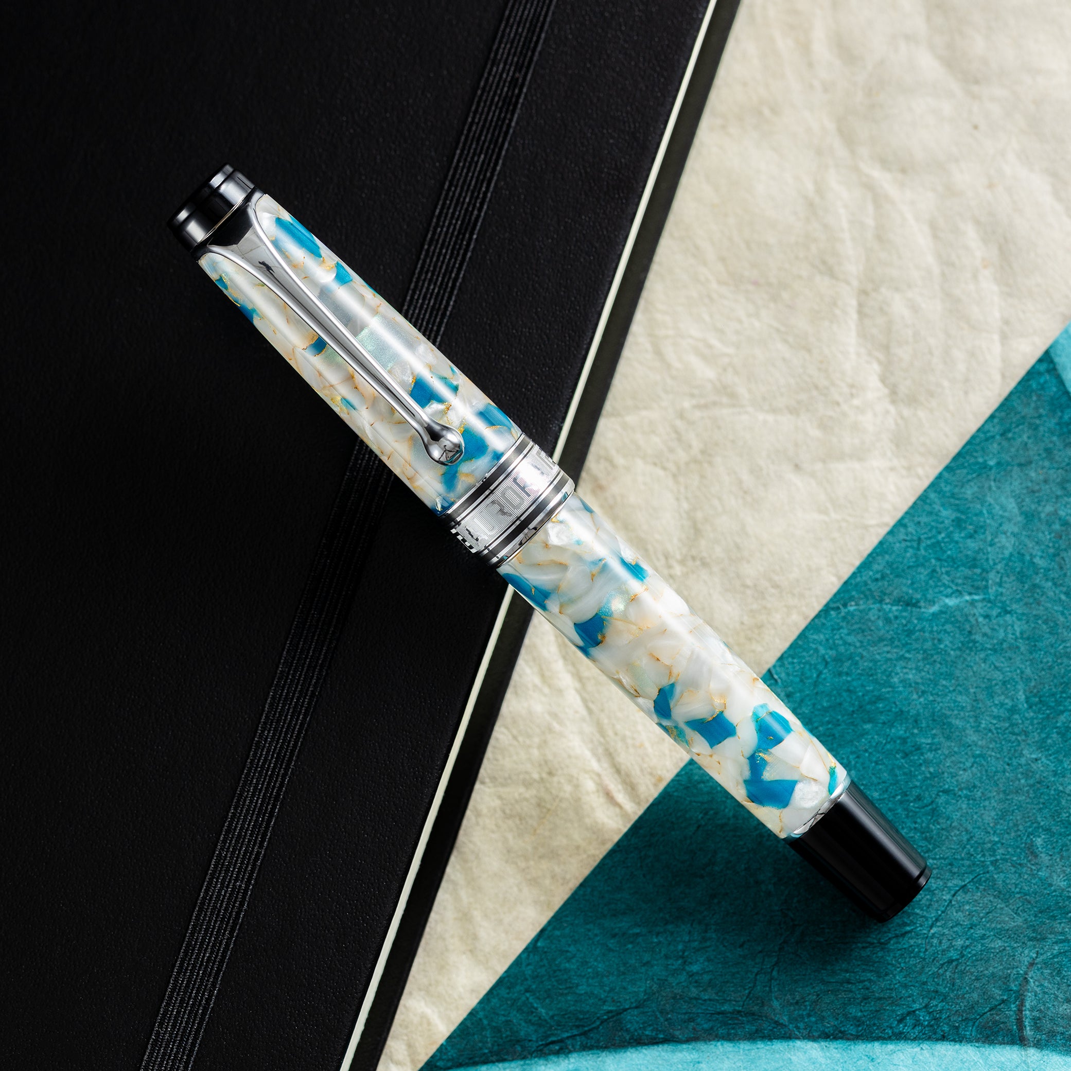 Aurora Optima 365 Pearl & Octane Limited Edition Fountain Pen - Pen Boutique Ltd