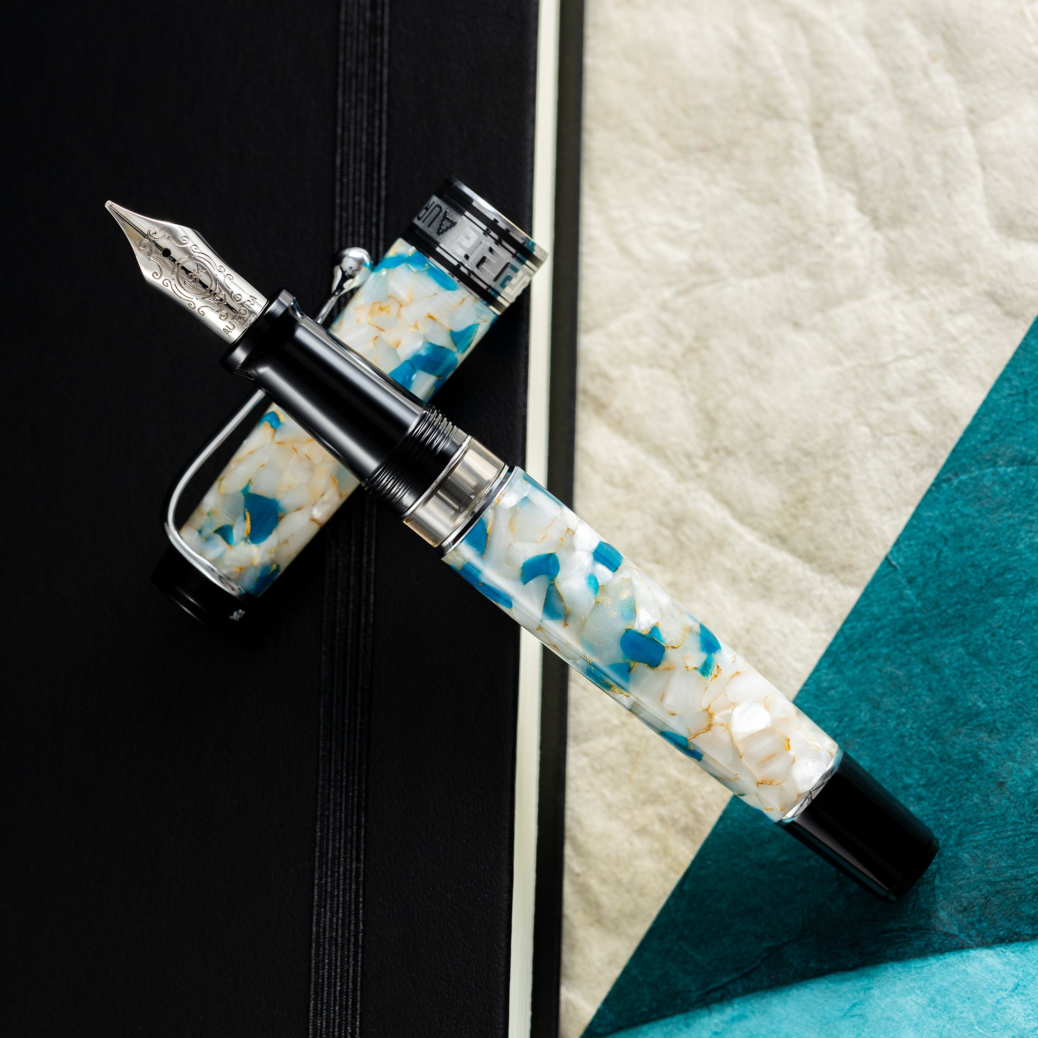 Aurora Optima 365 Pearl & Octane Limited Edition Fountain Pen - Pen Boutique Ltd