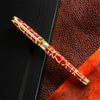 S T Dupont x Orlinski Line D Eternity Fountain Pen - Limited Edition - Red - Yellow Gold Trim (Large) - Pen Boutique Ltd