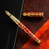 S T Dupont x Orlinski Line D Eternity Fountain Pen - Limited Edition - Red - Yellow Gold Trim (Large) - Pen Boutique Ltd
