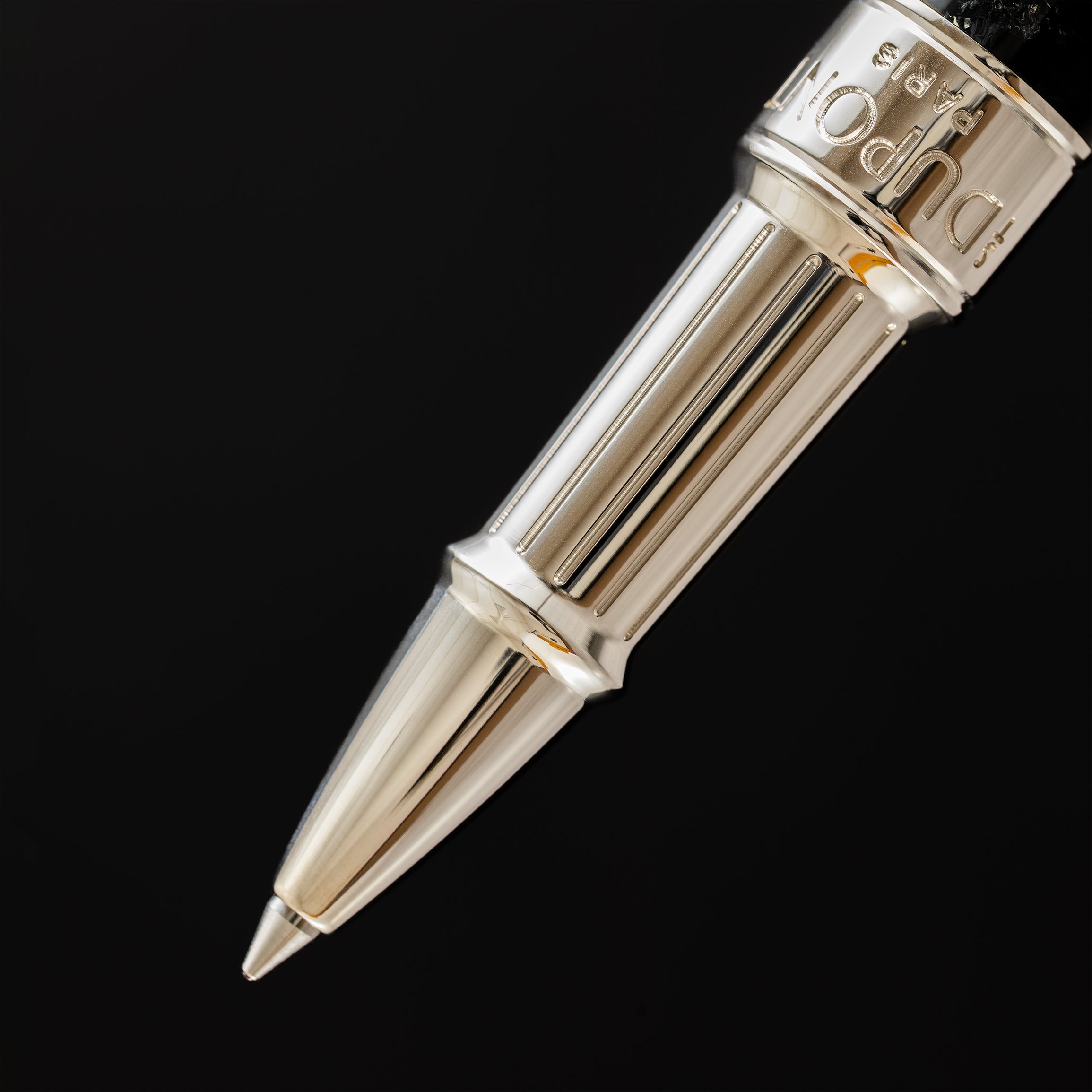 S T Dupont Line D Eternity Rollerball Pen - Popote Black - Palladium Trim (Medium) - Pen Boutique Ltd