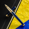 S T Dupont Line D Eternity Rollerball Pen - Limited Edition - Popote Blue - Yellow Gold Trim (Large)