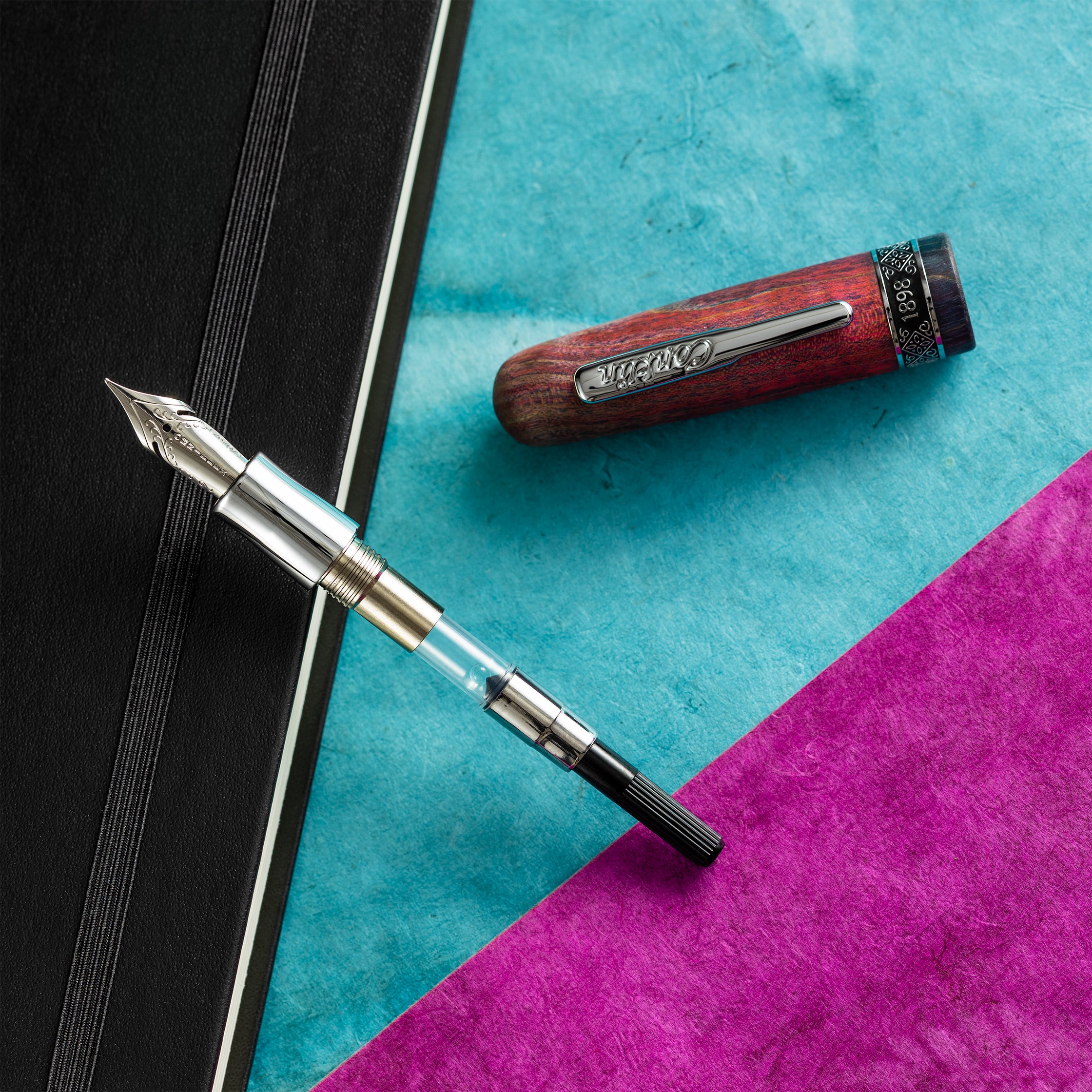 Conklin 1898 Fountain Pen - Stabilized Wood Matte Purple - Steel Nib (Limited Edition) - Pen Boutique Ltd