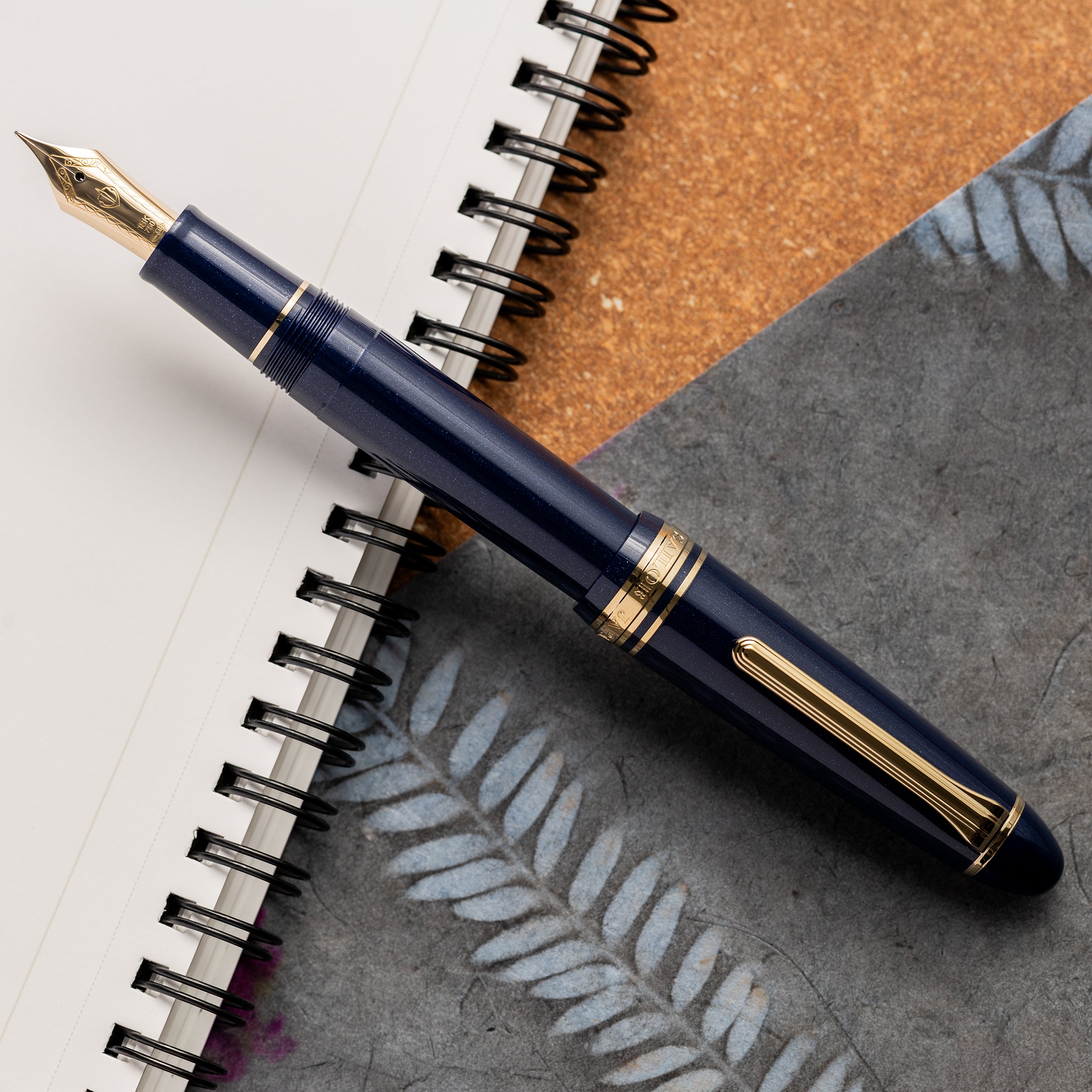 Sailor 1911L Fountain Pen - Shining Blue - 18K Gold Trim - Pen Boutique Ltd