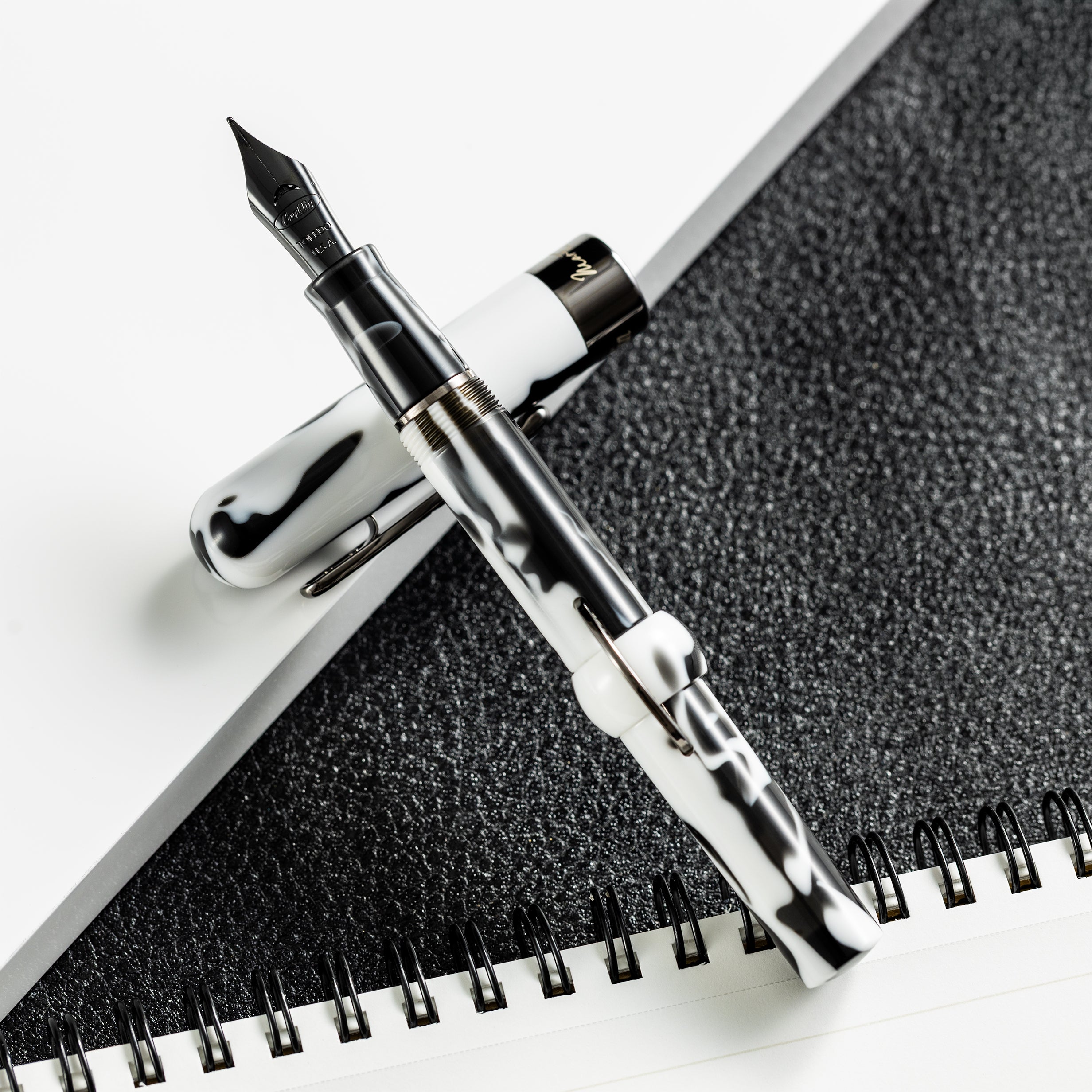 Conklin Mark Twain Fountain Pen - Limited Edition - Black/White - Pen Boutique Ltd