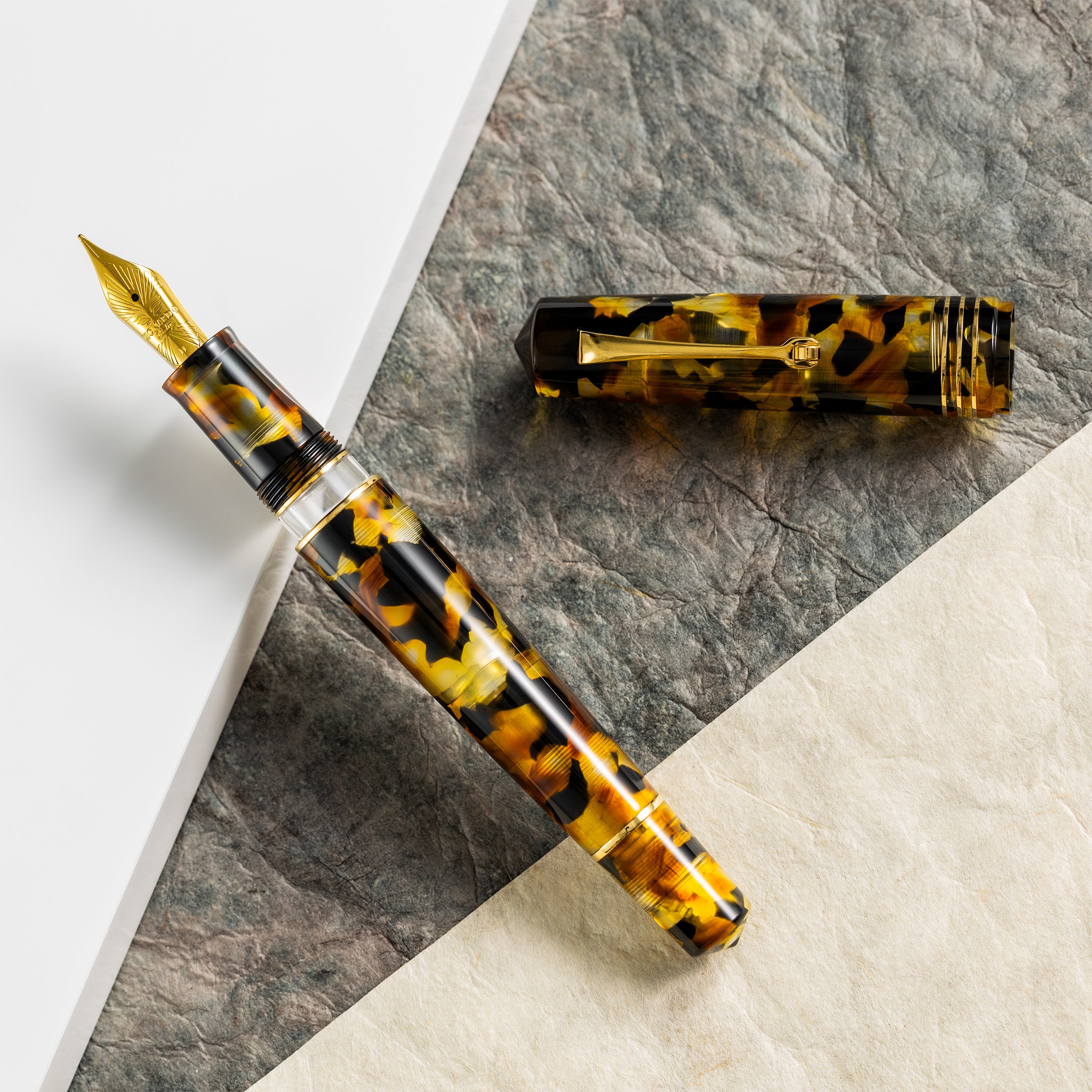 Leonardo Momento Zero Grande 2.0 Fountain Pen - Sottobosco - Gold Trim (Limited Edition) - Pen Boutique Ltd