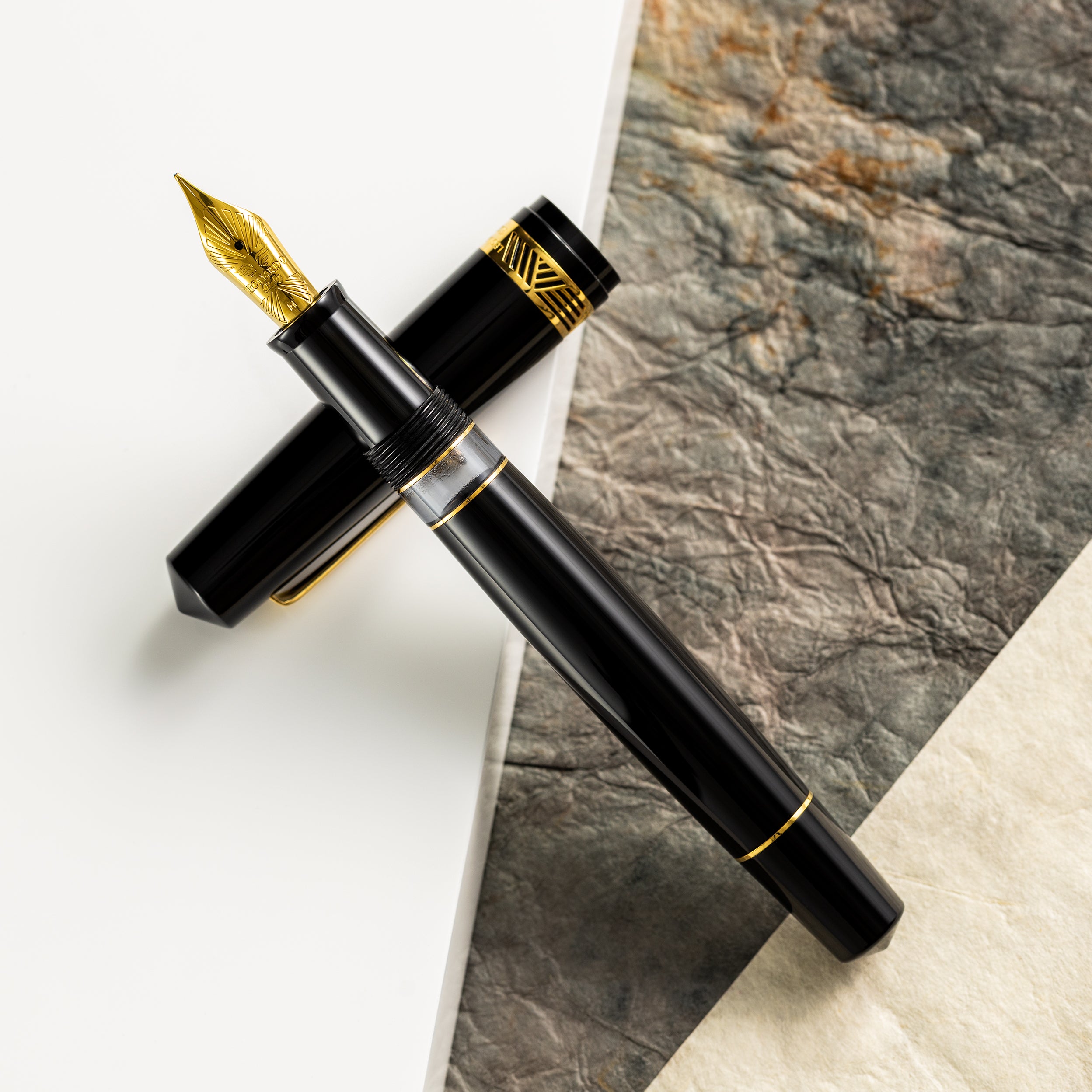 Leonardo Momento Magico Fountain Pen - Black Glossy - Steel Nib - Pen Boutique Ltd