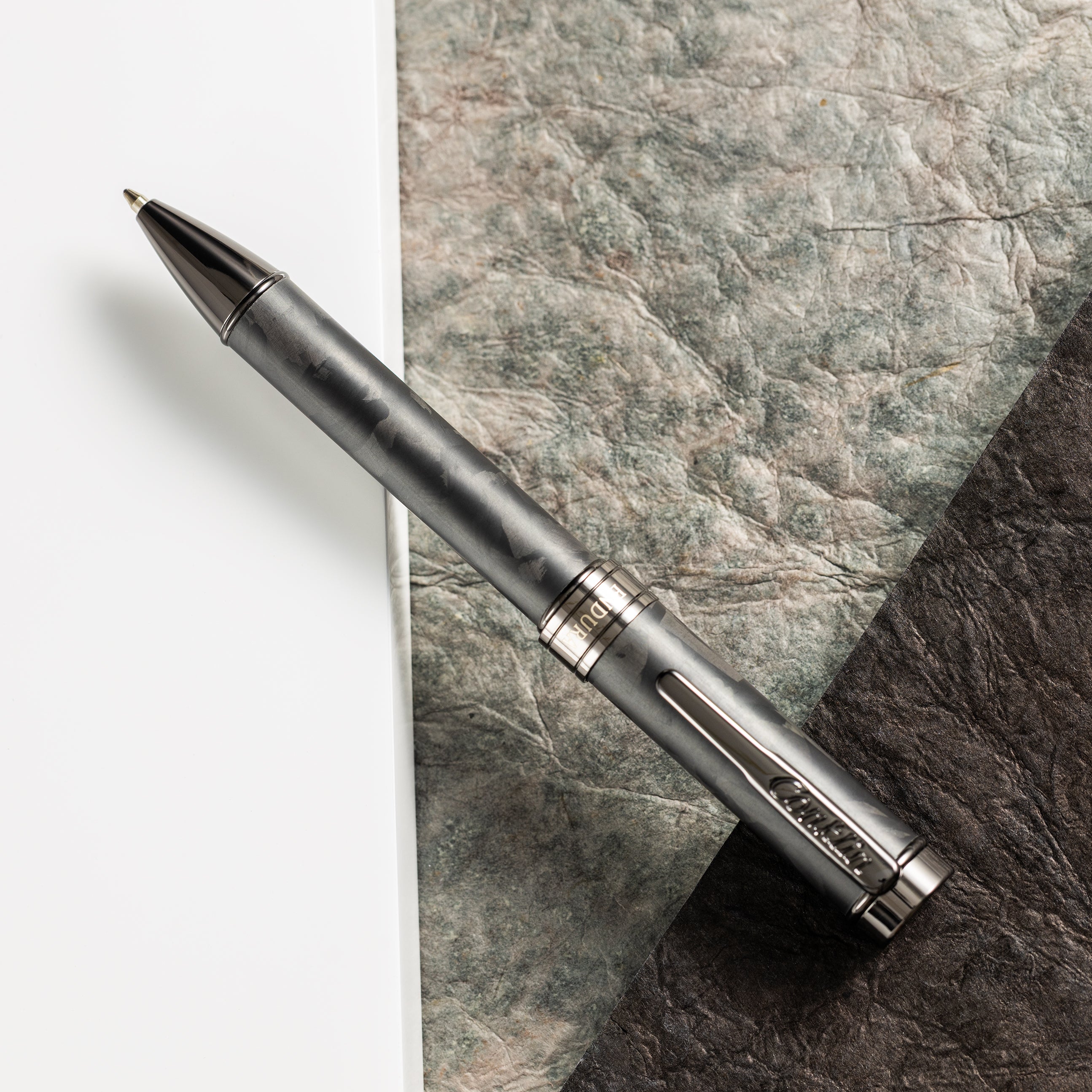 Conklin Endura Ballpoint Pen - Forged Carbon Fiber - Gunmetal Trim (Numbered Edition)-Pen Boutique Ltd