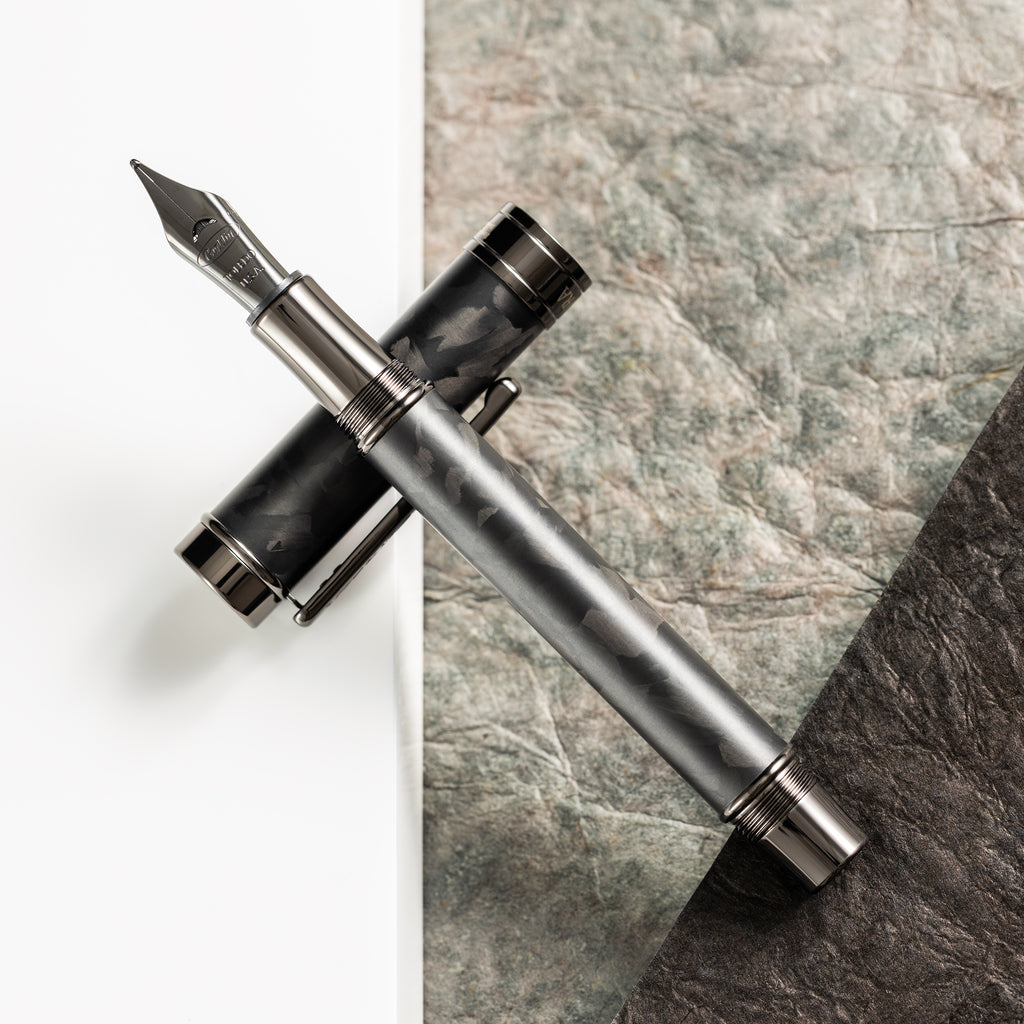 Conklin Endura Fountain Pen - Forged Carbon Fiber - Gunmetal Trim (Numbered Edition)-Pen Boutique Ltd