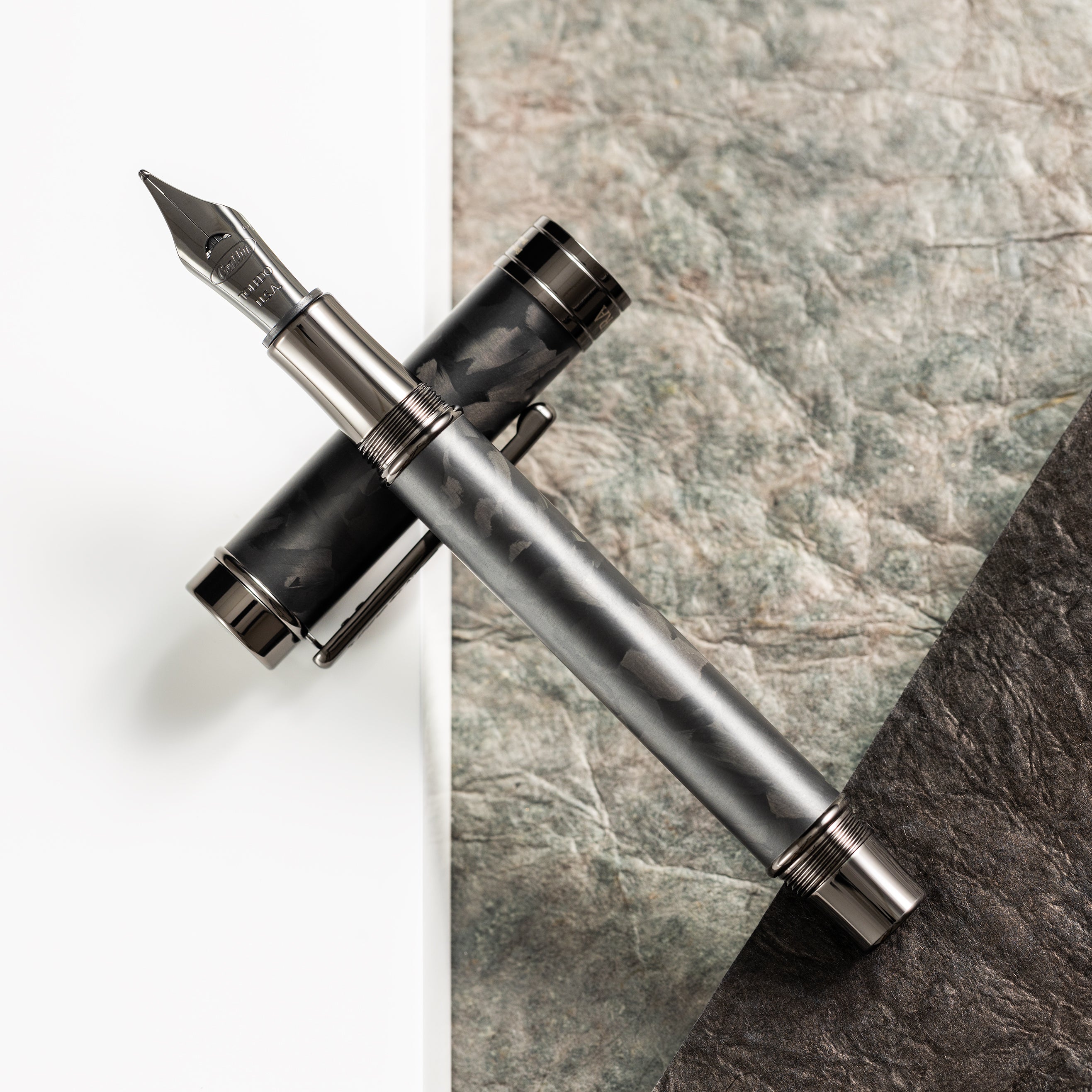 Conklin Endura Fountain Pen - Forged Carbon Fiber - Gunmetal Trim (Numbered Edition)-Pen Boutique Ltd