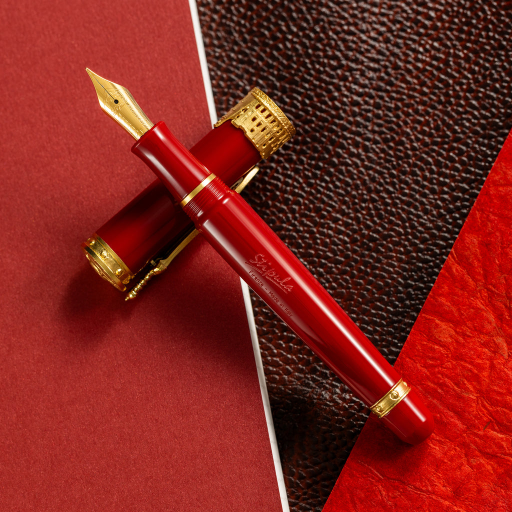 Stipula Gladiator Fountain Pen - Red-Pen Boutique Ltd
