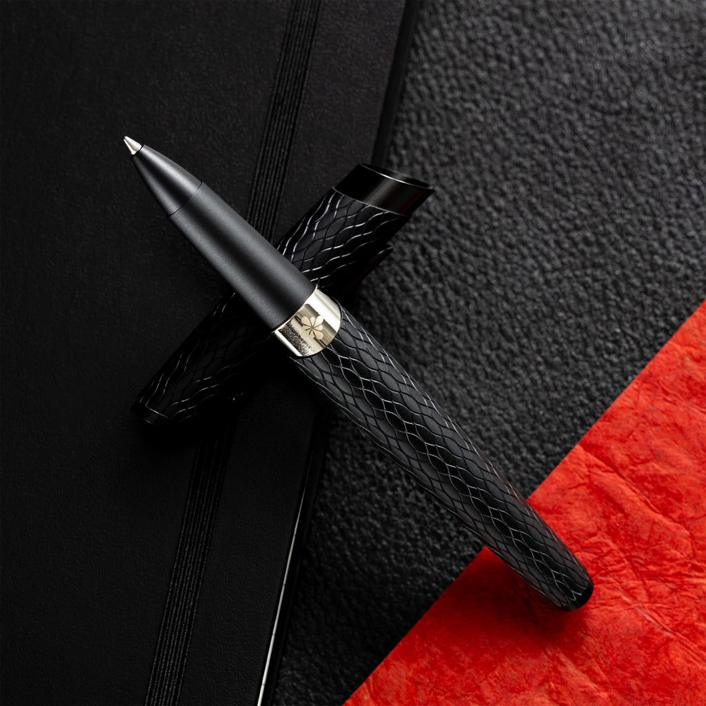 Diplomat Cobra Rollerball Pen – Matte Black Guilloché-Pen Boutique Ltd