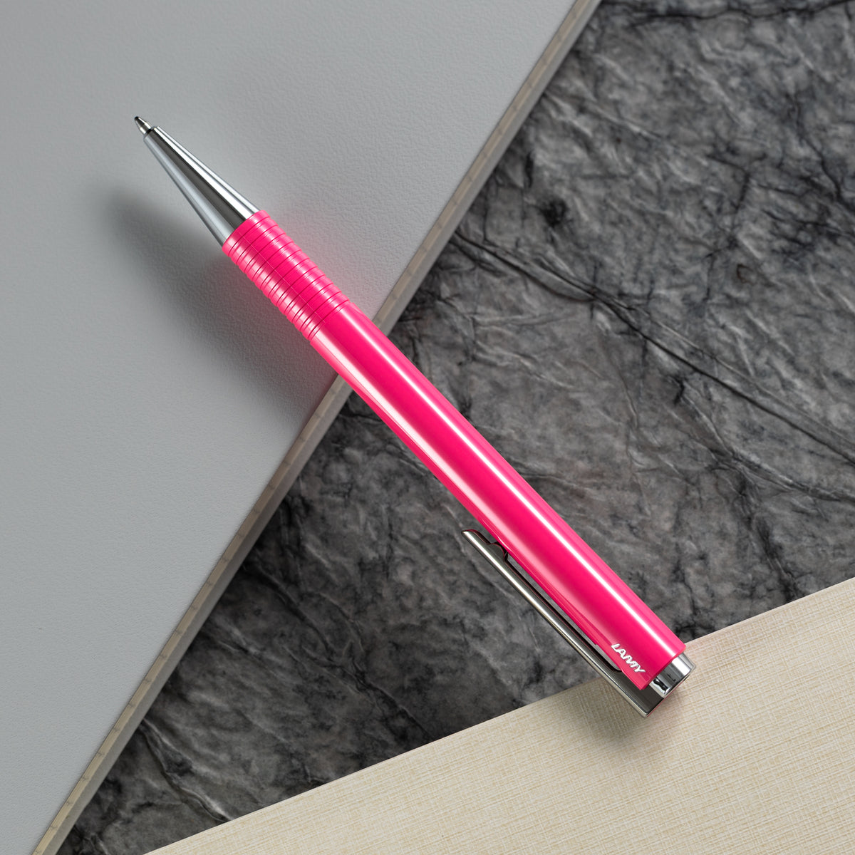 Lamy Logo M+ Ballpoint Pen - Neon Pink - Special Edition - Pen Boutique Ltd