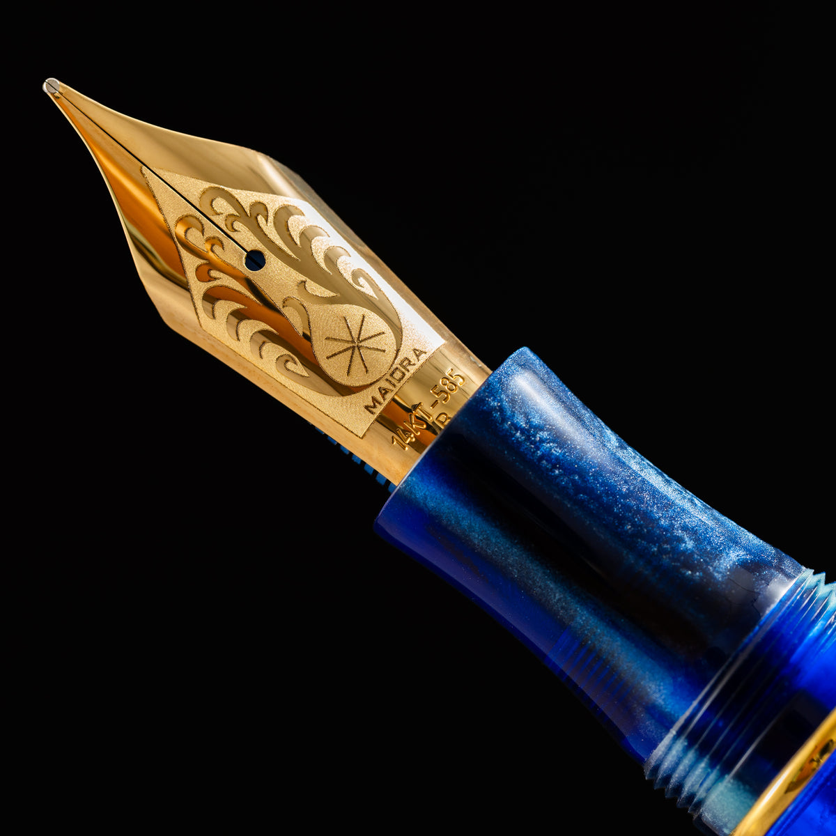 Maiora Limited Edition Fountain Pen - Agua de Mar (Sea Blue) - Gold Trim - 14K Gold Nib - Pen Boutique Ltd