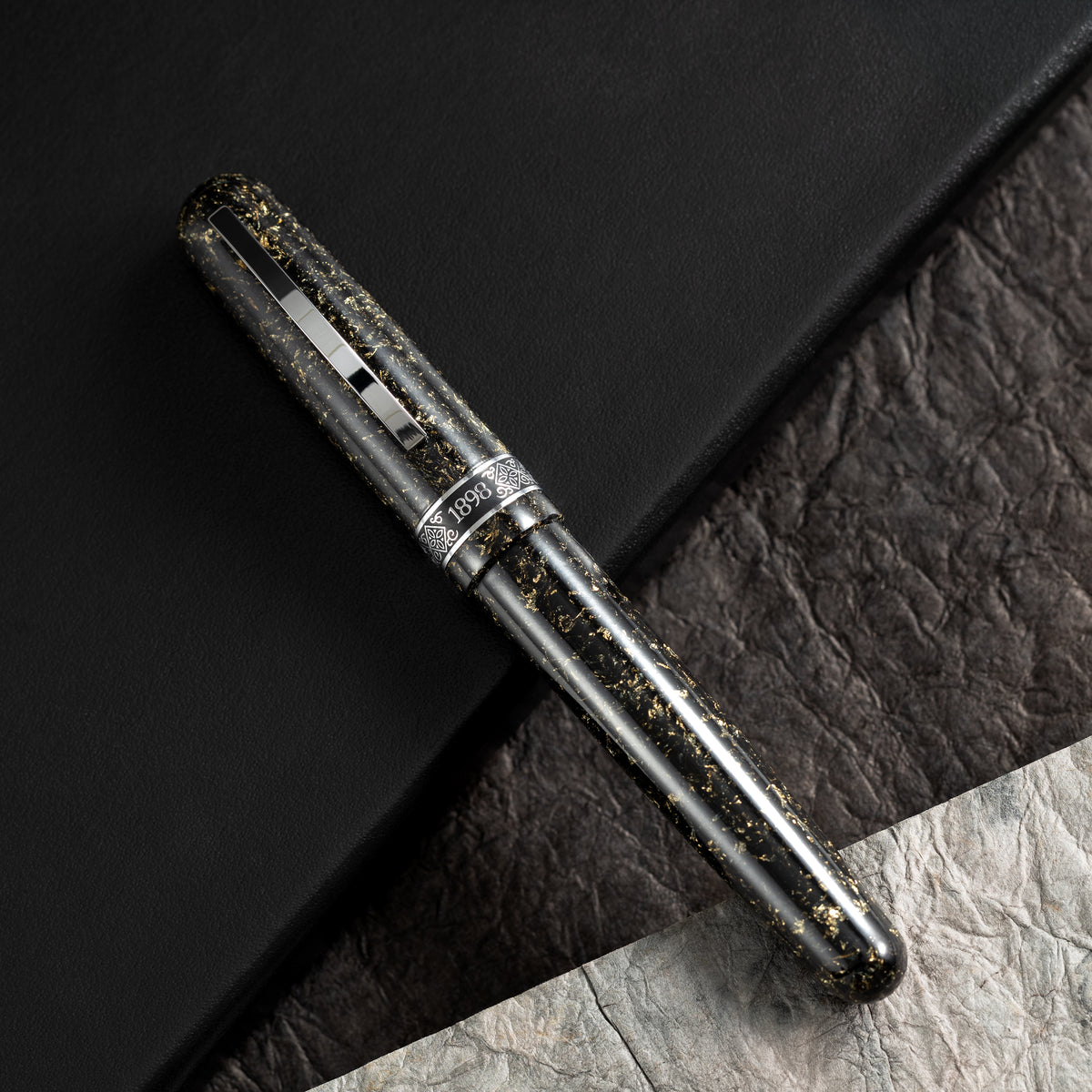 Conklin 1898 Collection Rollerball Pen - Solaris Black - Chrome Trim (Limited Edition) - Pen Boutique Ltd