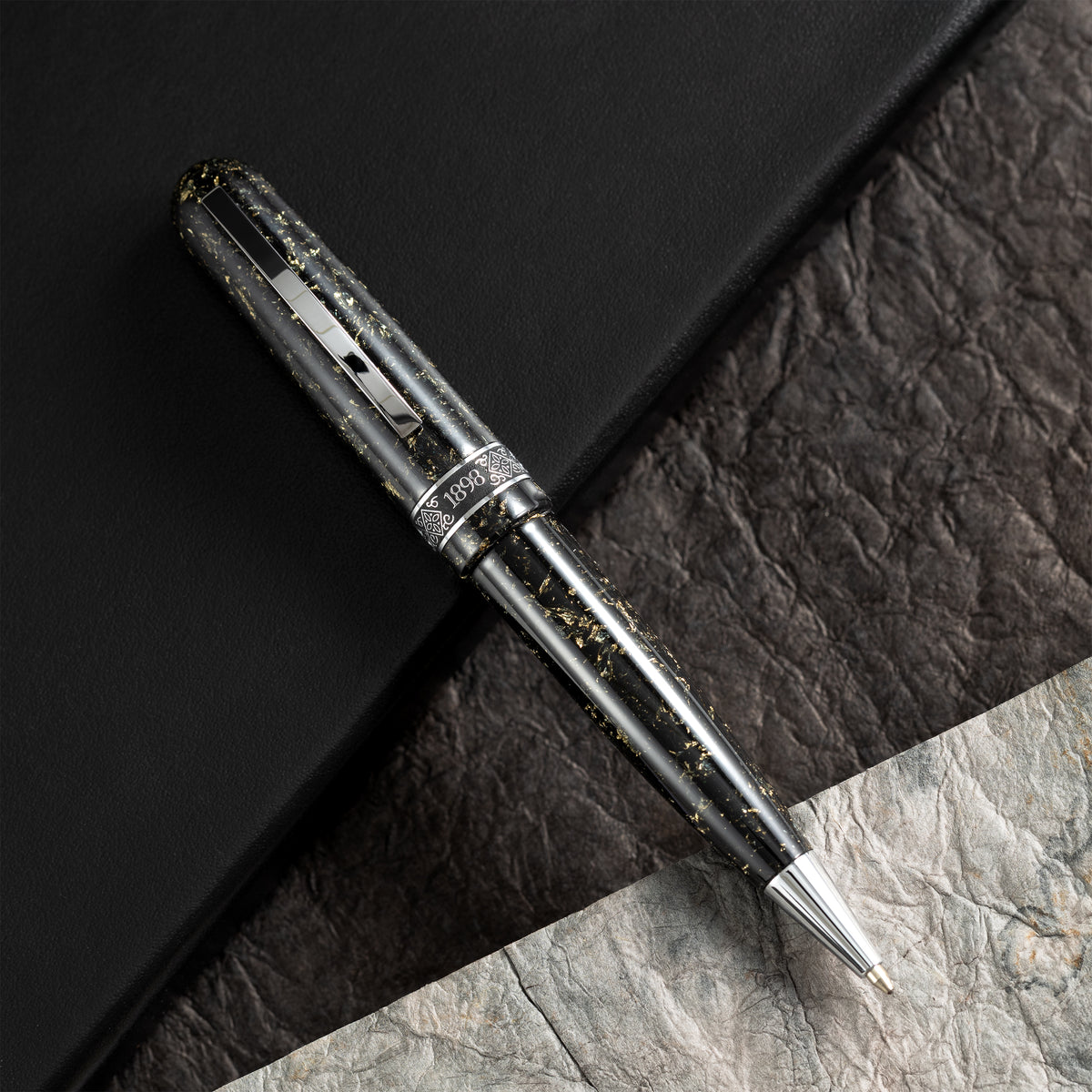 Conklin 1898 Collection Ballpoint Pen - Solaris Black - Chrome Trim (Limited Edition) - Pen Boutique Ltd