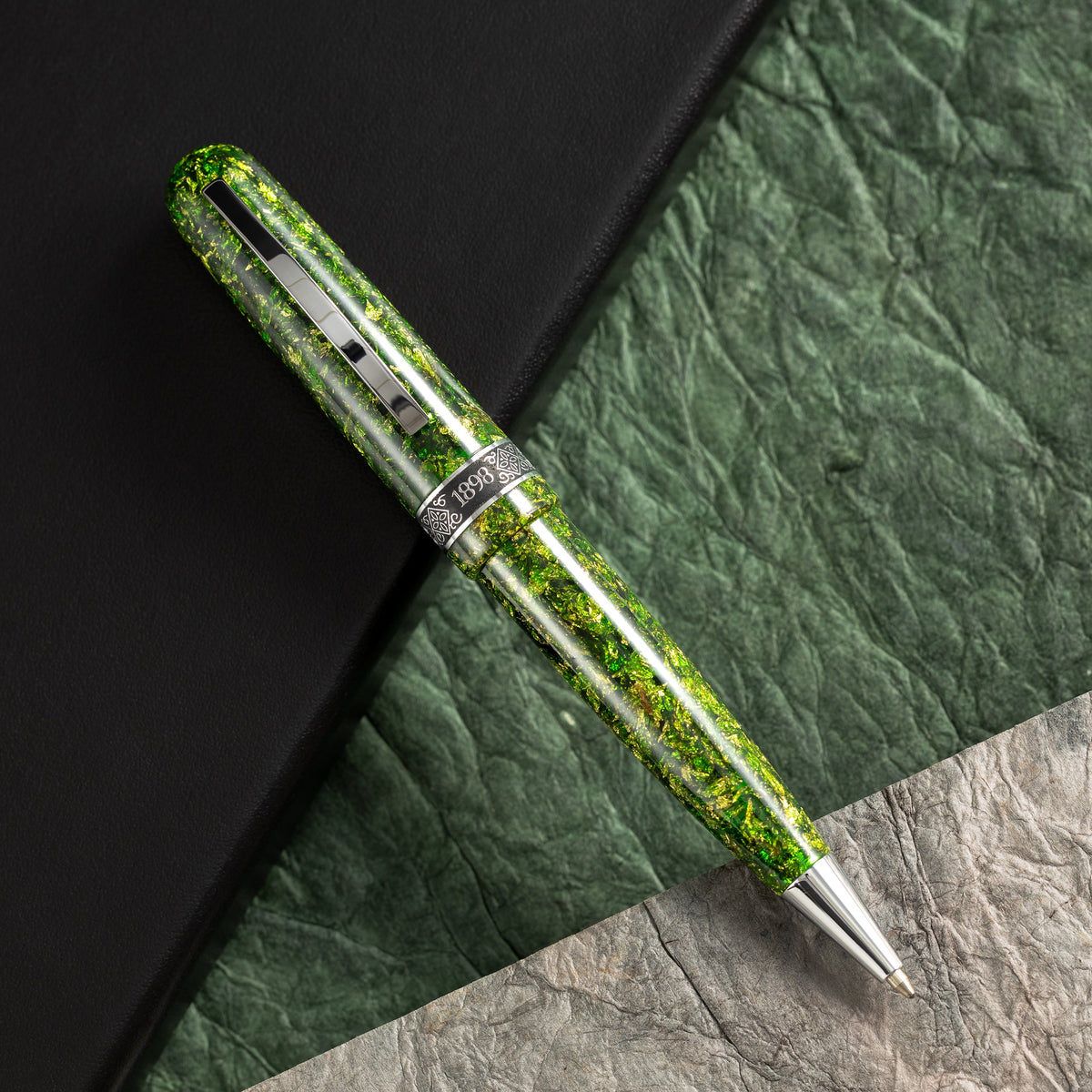Conklin 1898 Collection Ballpoint Pen - Solaris Green - Chrome Trim (Limited Edition) - Pen Boutique Ltd