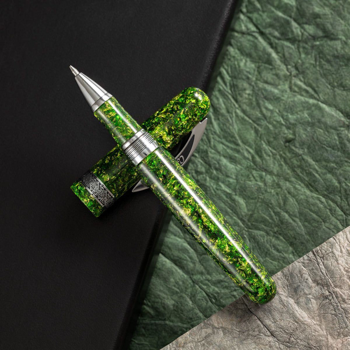 Conklin 1898 Collection Rollerball Pen - Solaris Green - Chrome Trim (Limited Edition) - Pen Boutique Ltd