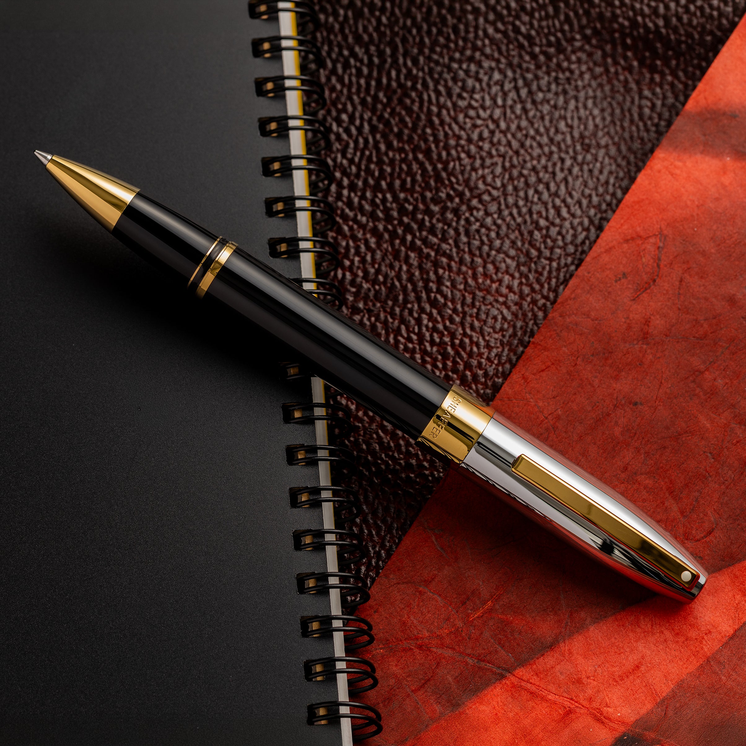 Sheaffer Legacy Rollerball Pen - Black - Chrome Cap - 14K Gold PVD Trim - Pen Boutique Ltd