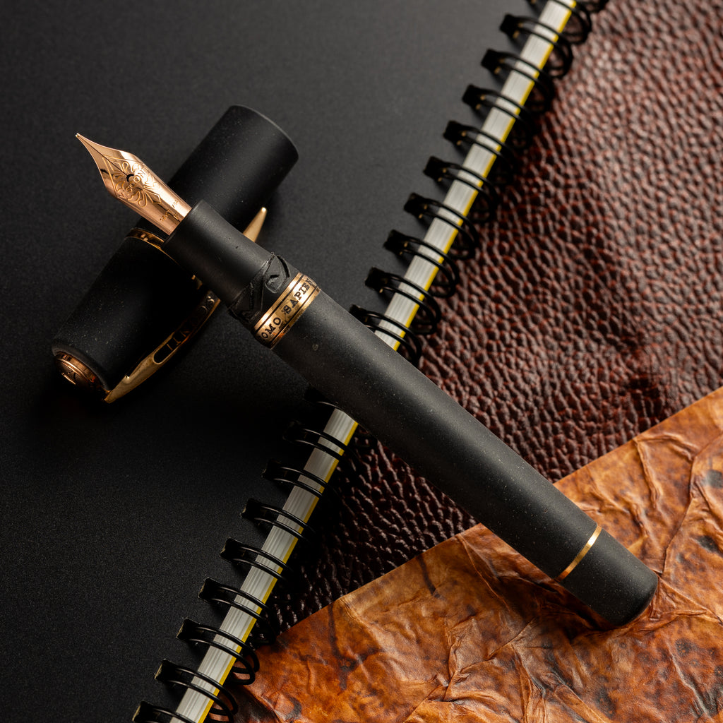 Visconti Homo Sapiens Fountain Pen – Volcano Lava Black – Bronze Trim-Pen Boutique Ltd