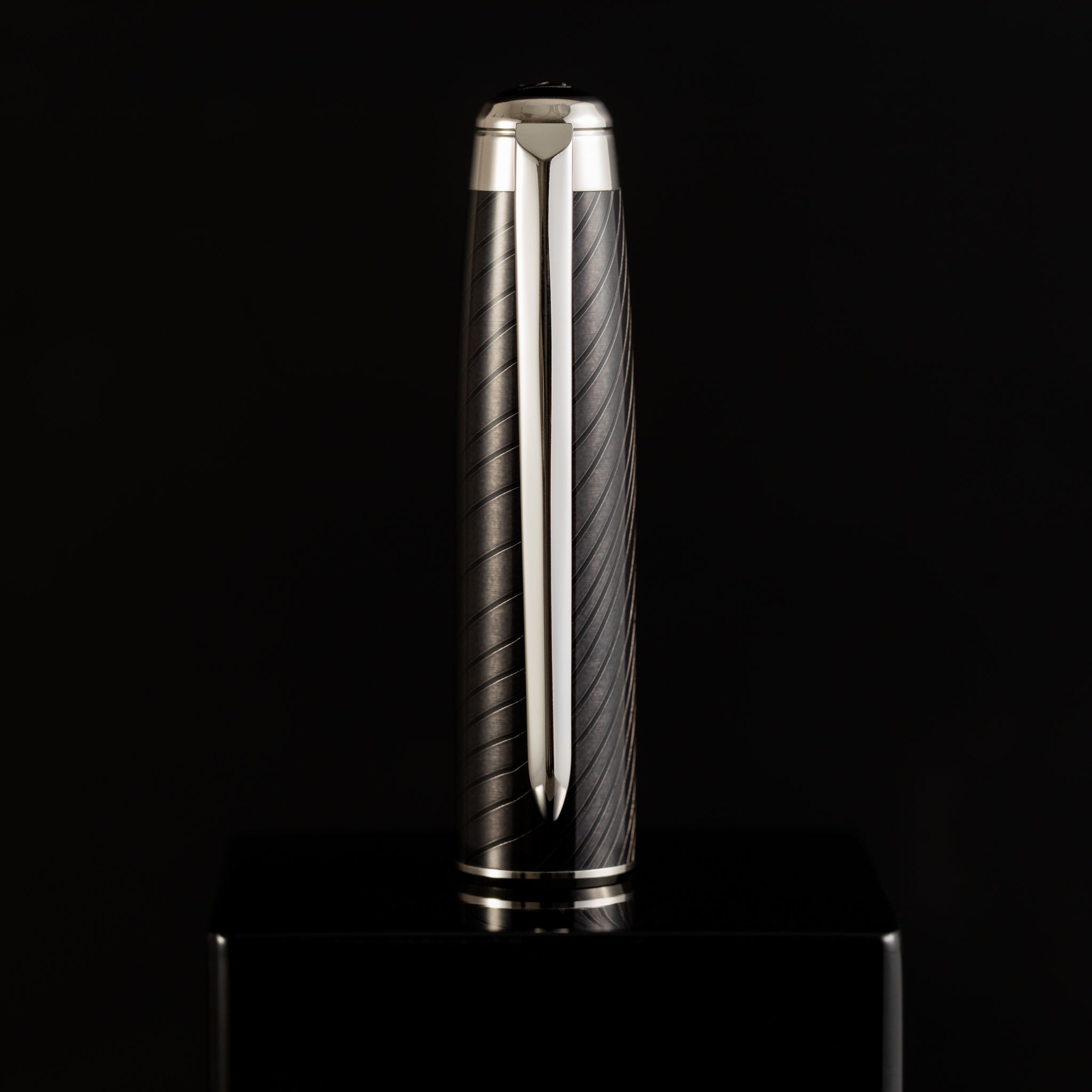 S T Dupont Line D Rollerball Pen - Eternity - Mane Guilloche Black - Palladium Trim (Large) - Pen Boutique Ltd