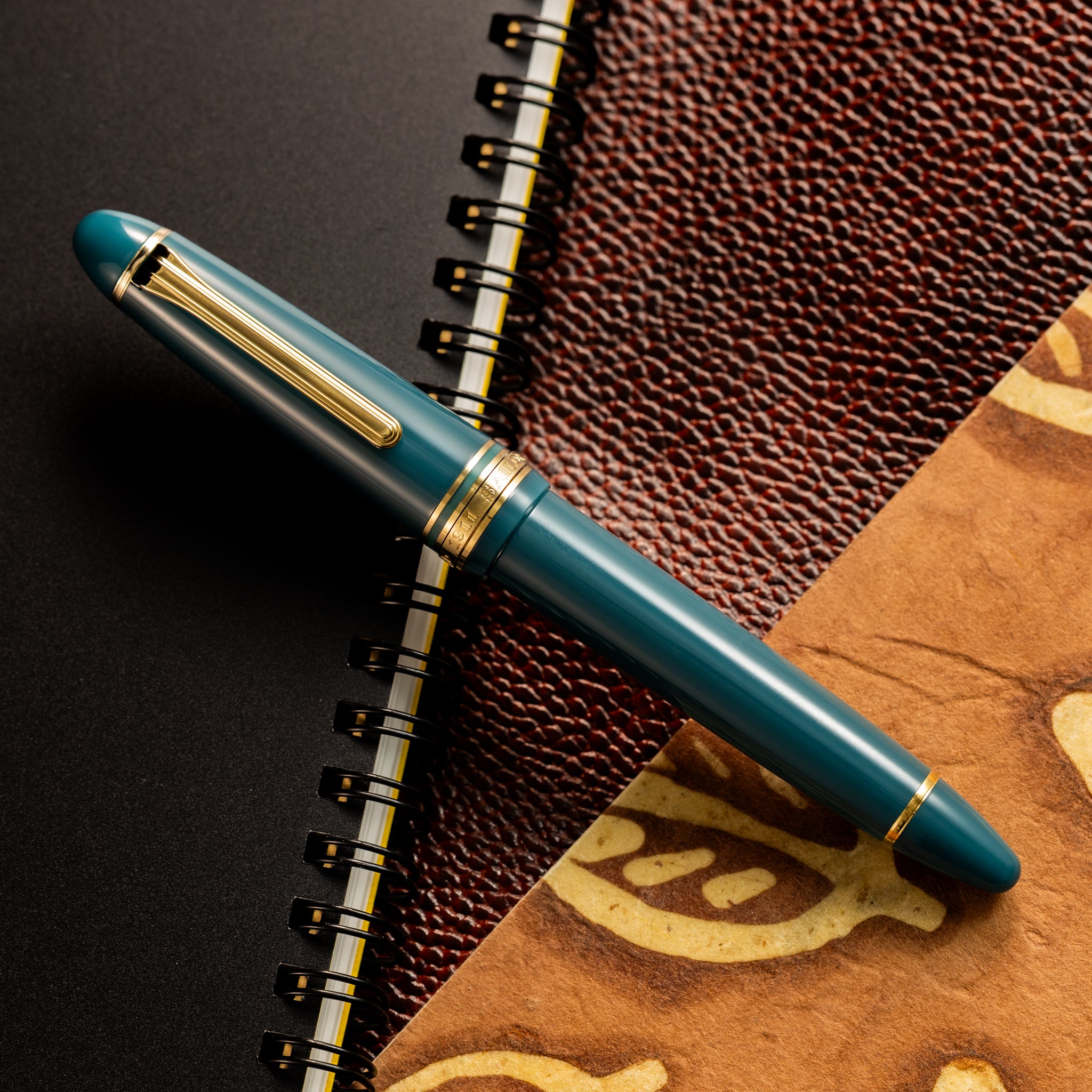 Sailor 1911L Fountain Pen - Muted Green - Casual L Stable Gold Trim - Pen Boutique Ltd