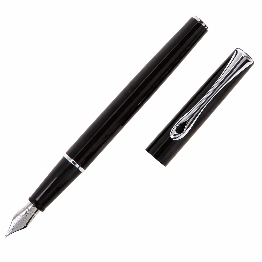 Diplomat Traveller Fountain Pen - Black Lacquer-Pen Boutique Ltd