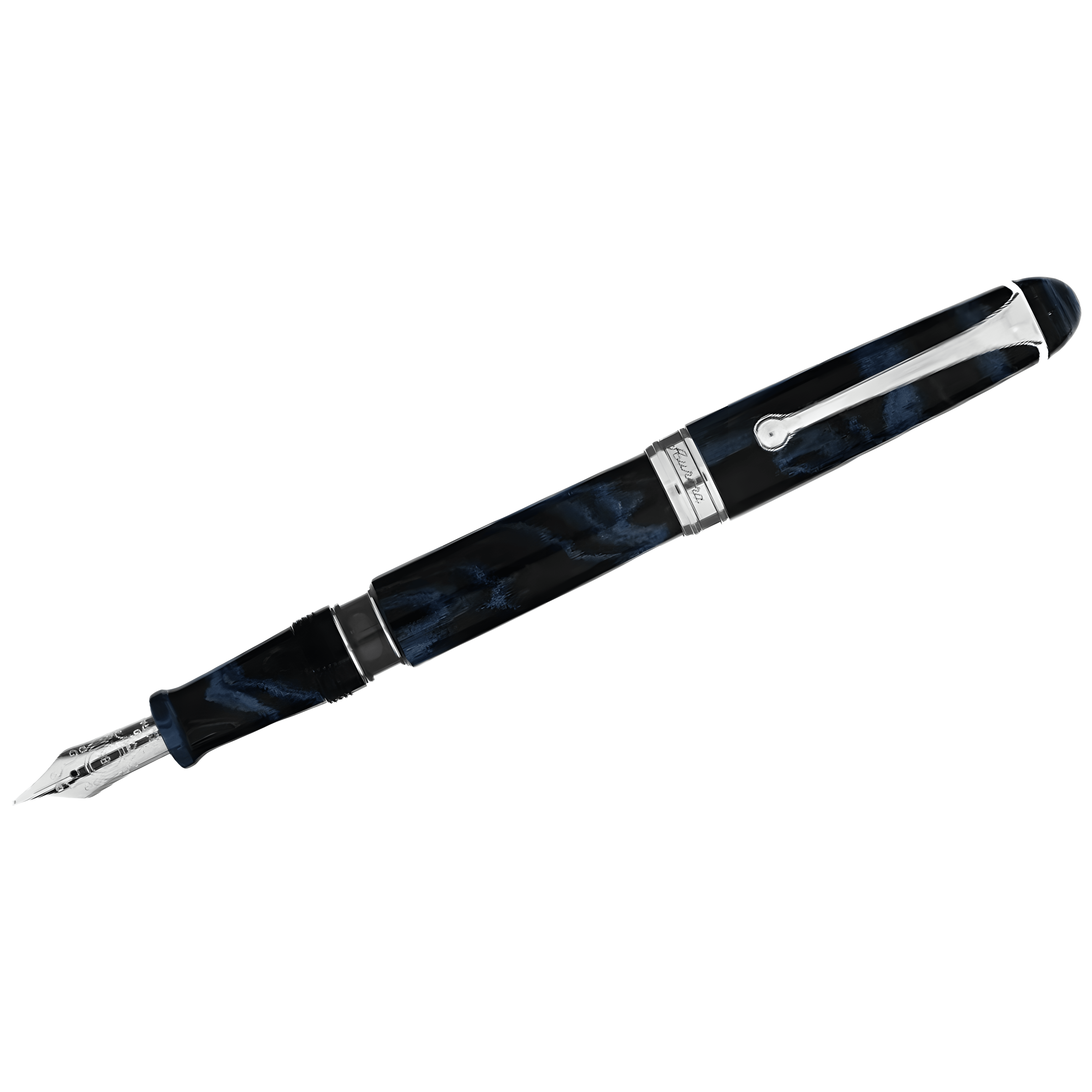 Aurora 888 Fountain Pen - Blue Ebonite - Chrome Trim - 18K Nib (Limited Edition) - Pen Boutique Ltd