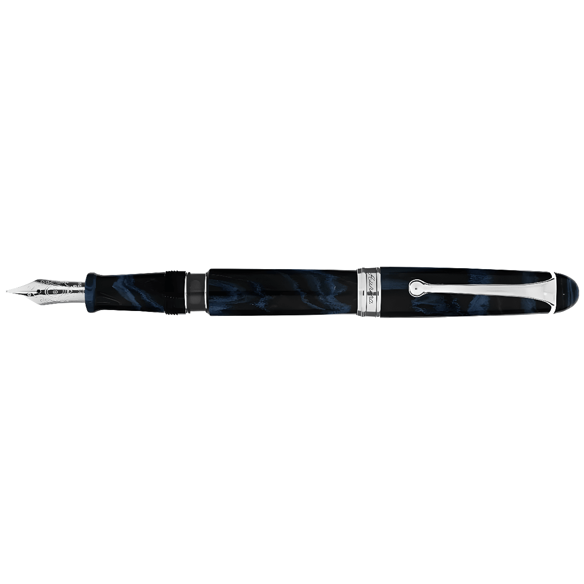 Aurora 888 Fountain Pen - Blue Ebonite - Chrome Trim - 18K Nib (Limited Edition) - Pen Boutique Ltd