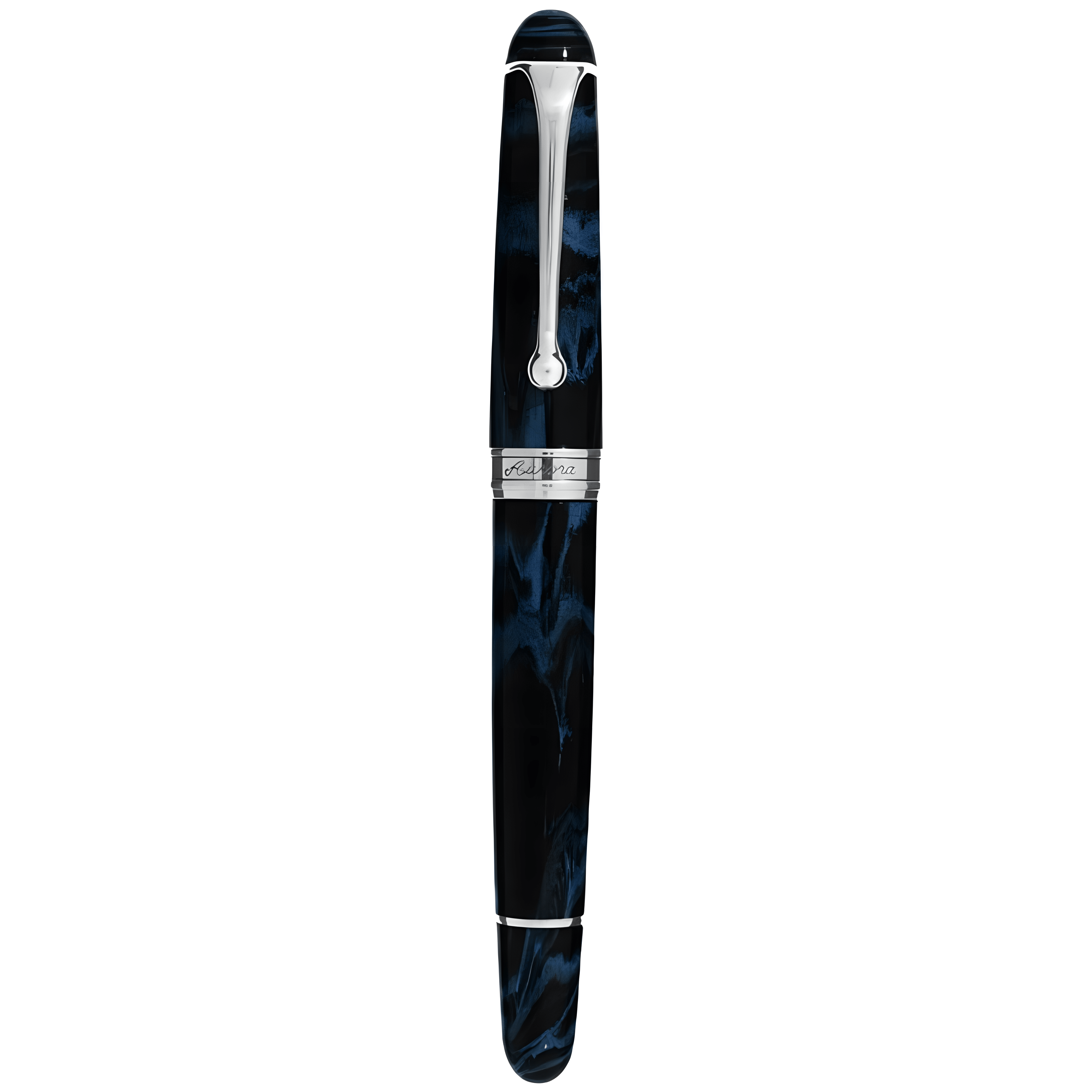 Aurora 888 Fountain Pen - Blue Ebonite - Chrome Trim - 18K Nib (Limited Edition) - Pen Boutique Ltd