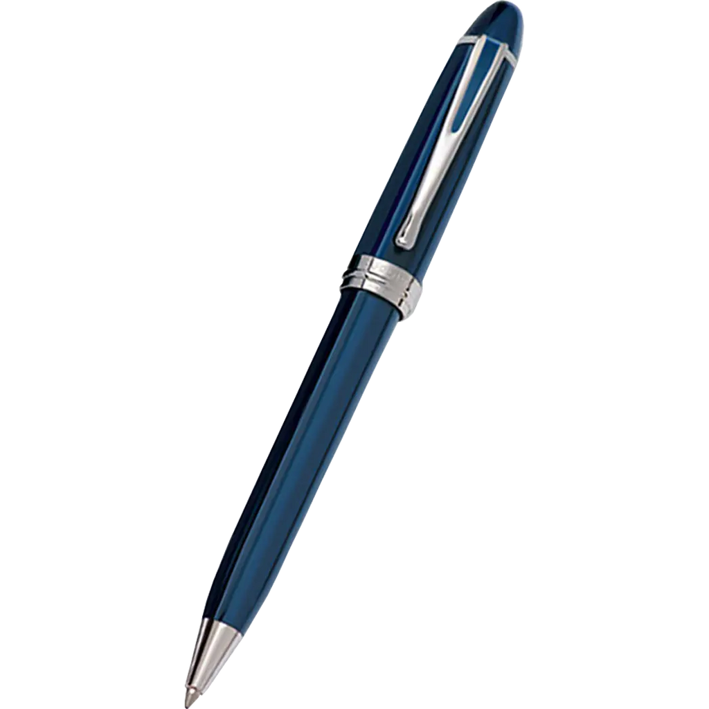 Aurora Ipsilon Deluxe Ballpoint Pen - Blue - Chrome Trim-Pen Boutique Ltd