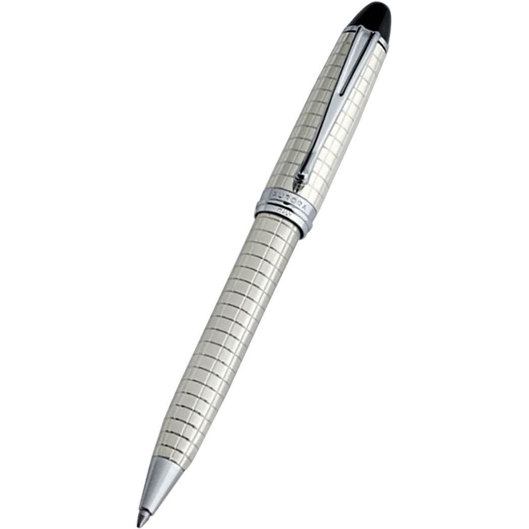 Aurora Ipsilon Quadra Pattern Ballpoint Pen - Sterling Silver - Pen Boutique Ltd