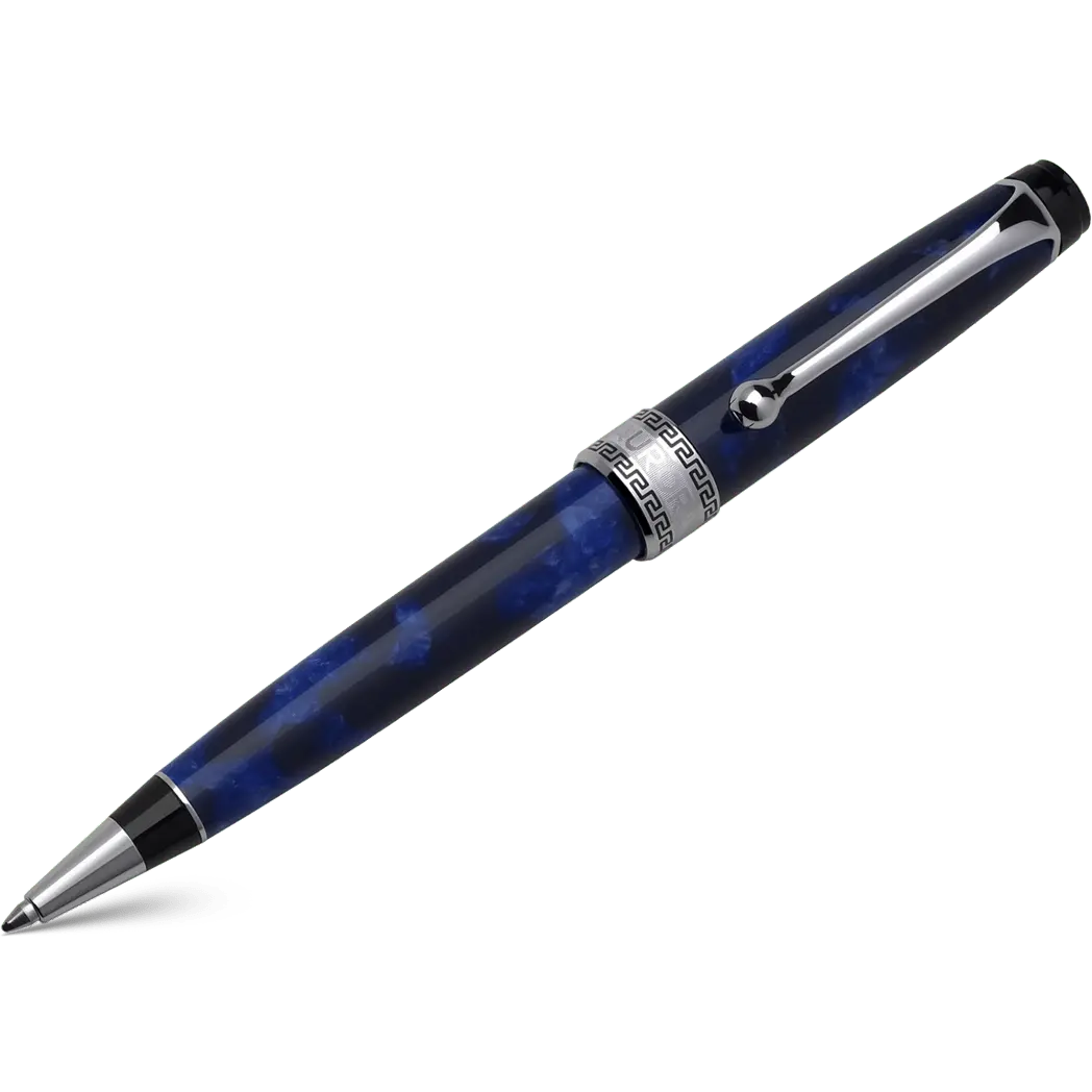 Aurora Optima Auroloide Ballpoint Pen - Blue - Silver Trim-Pen Boutique Ltd