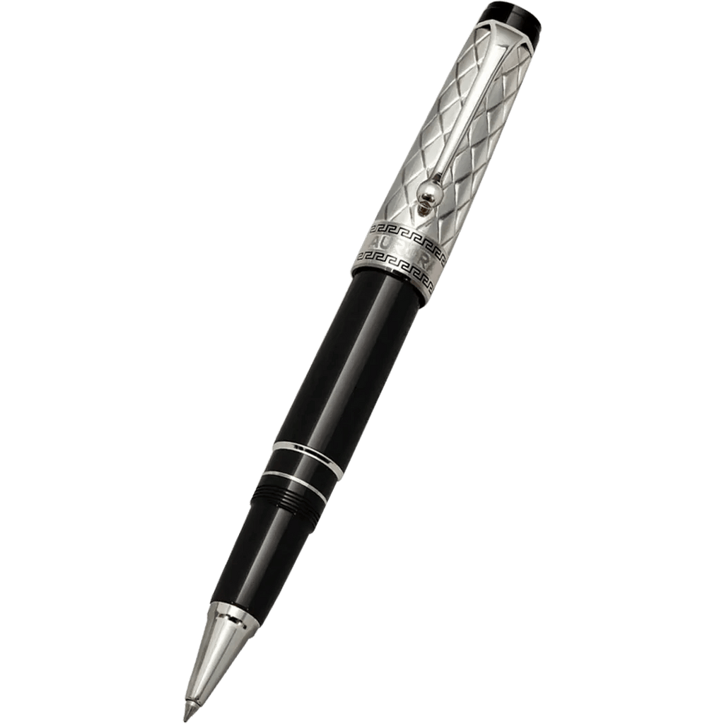 Aurora Optima Riflessi Rollerball Pen - Black - Sterling Silver - Pen Boutique Ltd