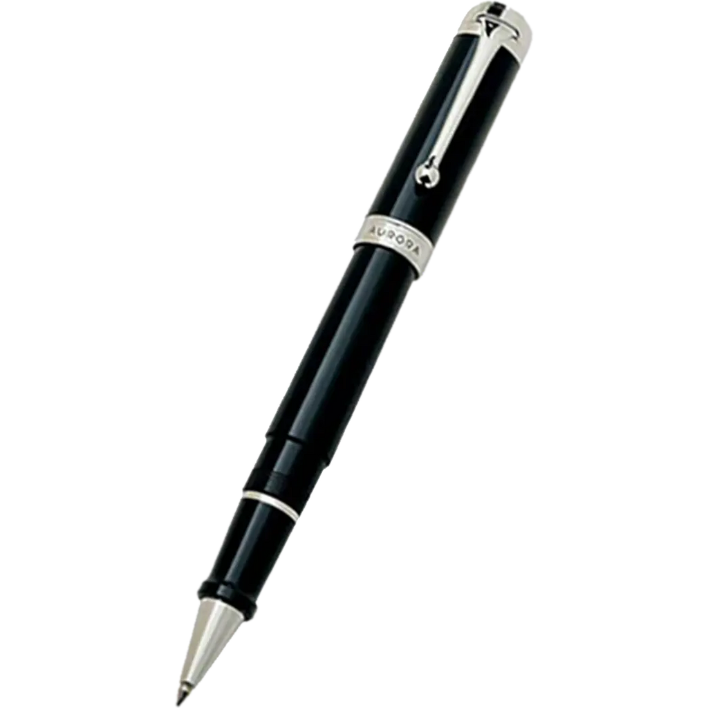 Aurora Talentum Classic Rollerball Pen - Black - Chrome Trim-Pen Boutique Ltd