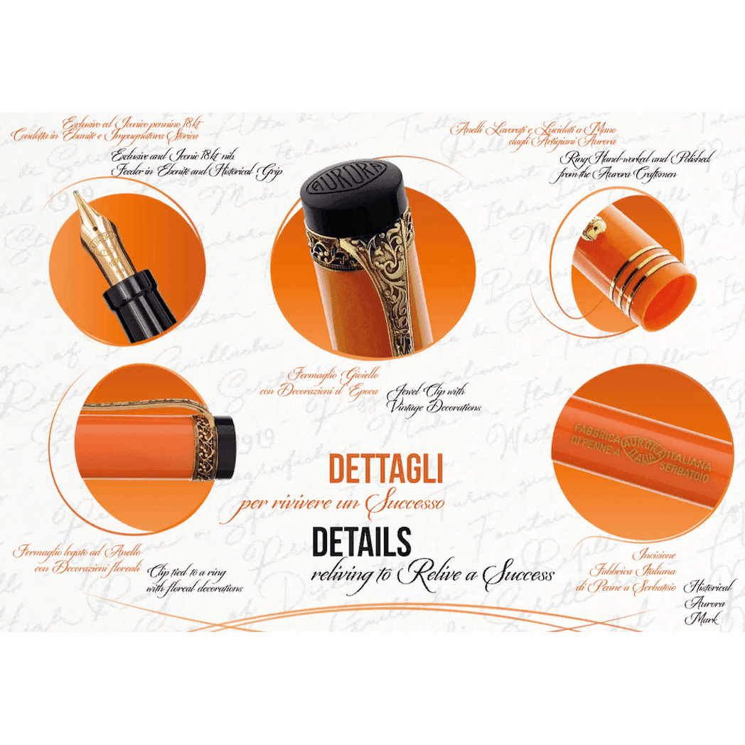 Aurora Internazionale (International) Fountain Pen - Orange (Limited Edition) - Pen Boutique Ltd
