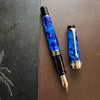 Aurora Optima Auroloide Fountain Pen - Blue - Silver Trim - Pen Boutique Ltd