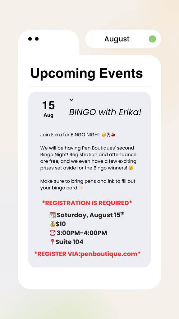 BINGO with Erika!-Pen Boutique Ltd