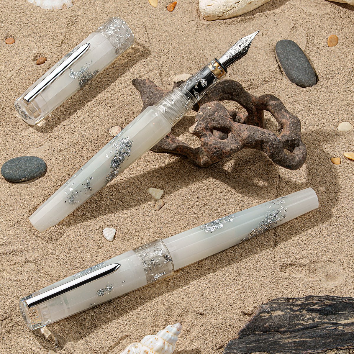 Benu Euphoria Fountain Pen - White Beach - Pen Boutique Ltd