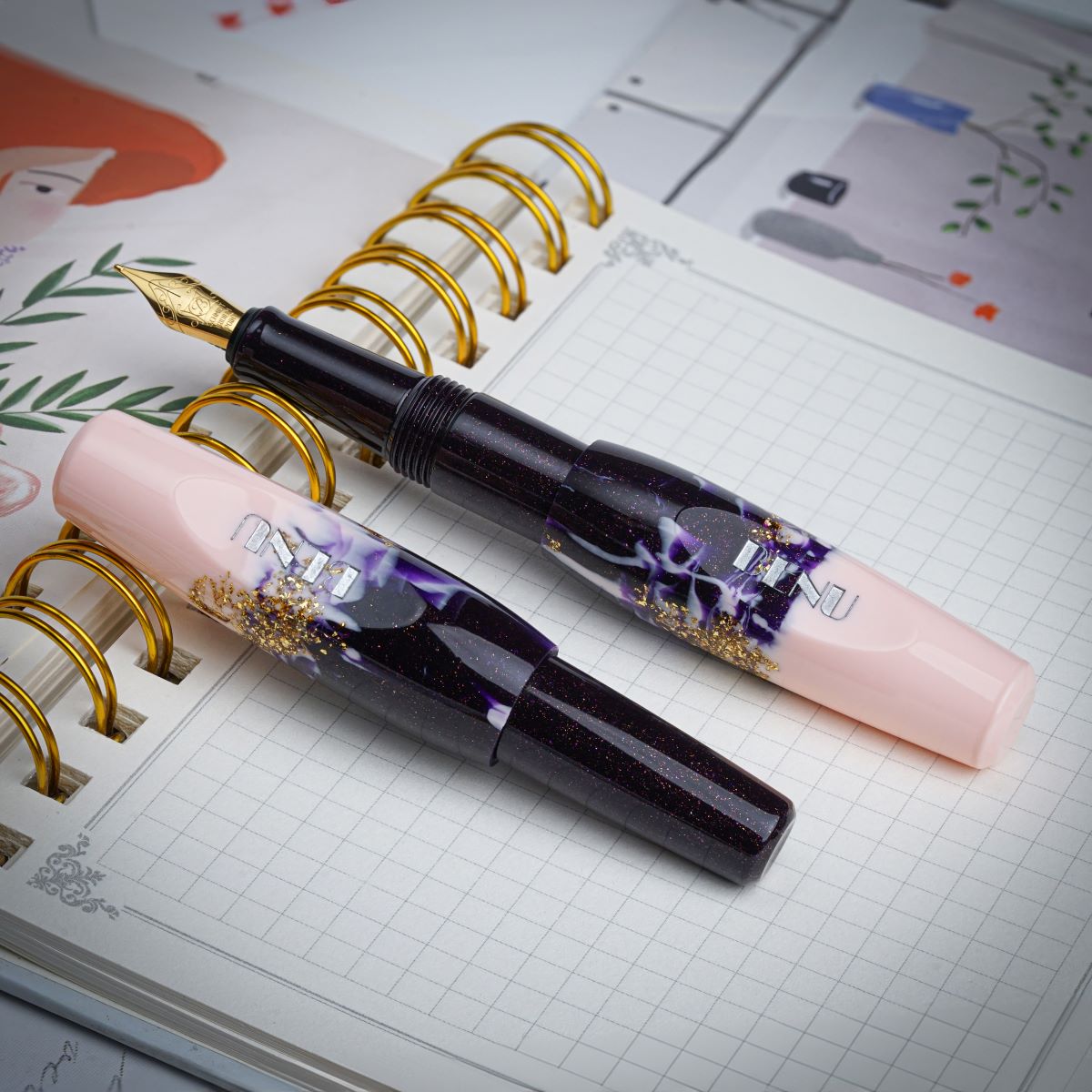 Benu Pixie Fountain Pen - Plum Cream - Pen Boutique Ltd