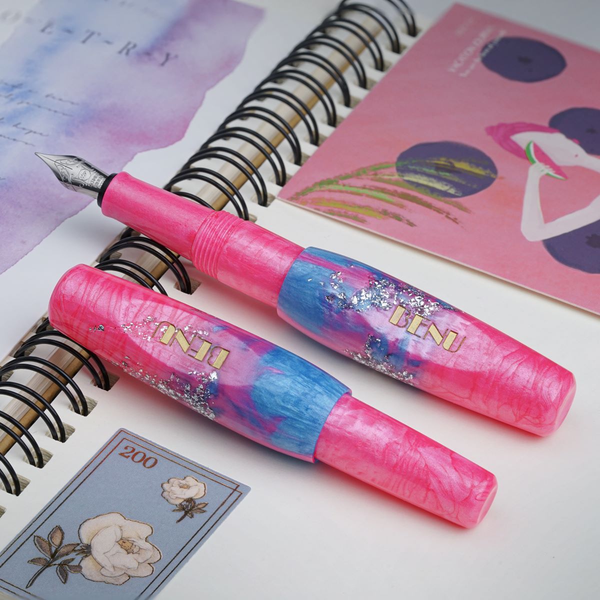 Benu Pixie Fountain Pen - Stardust Pink - Pen Boutique Ltd