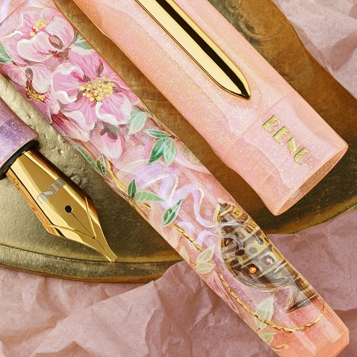 Benu Talisman Fountain Pen - Peach Blossom